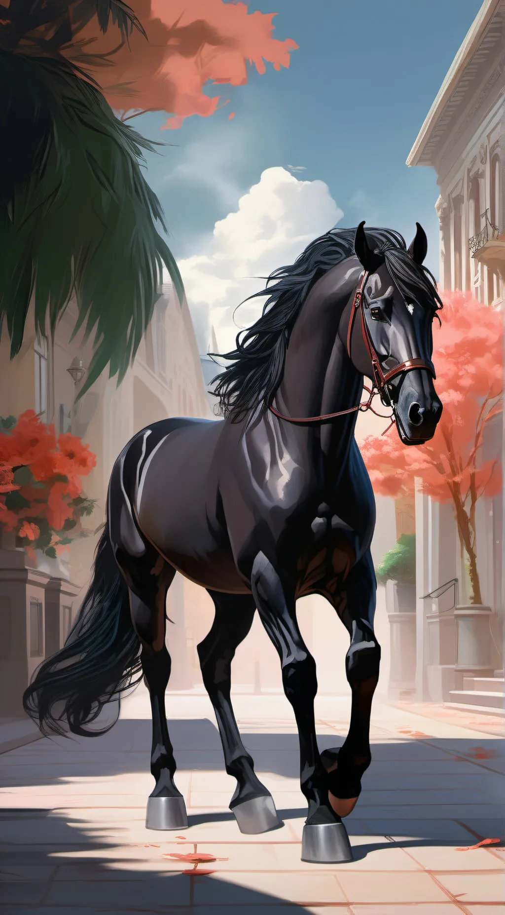 ai character: new dressage horse background