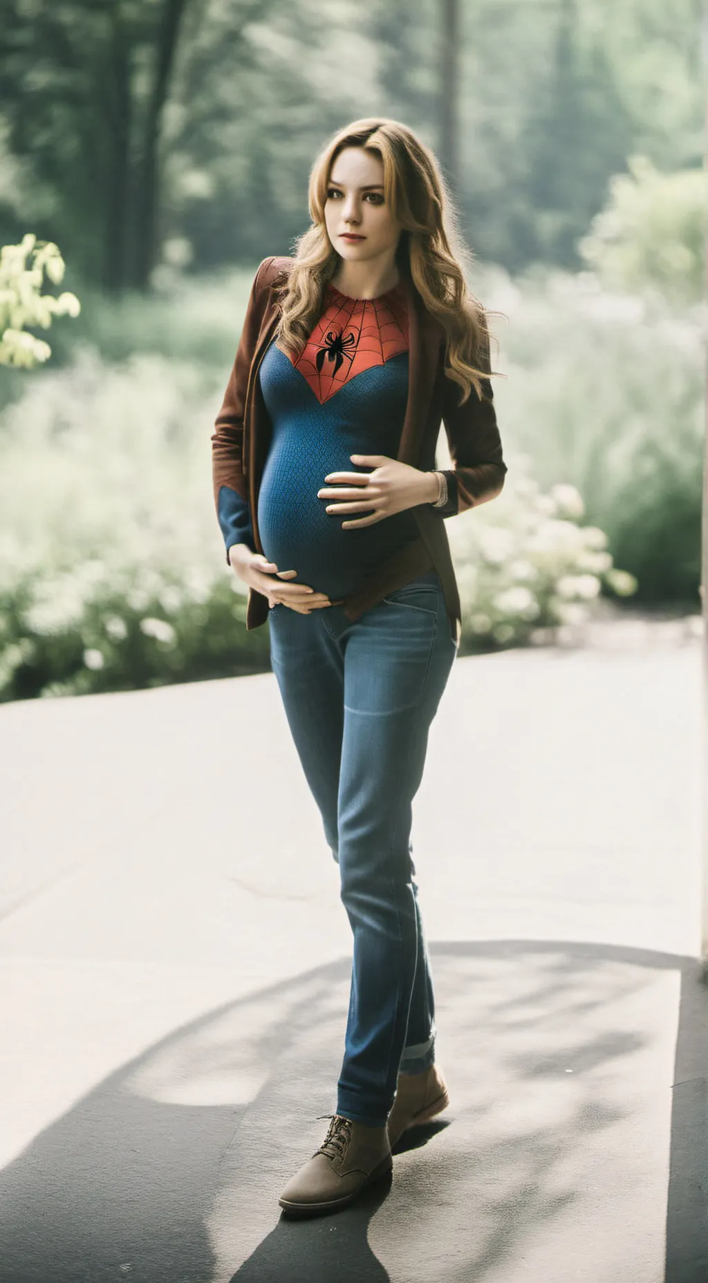 ai character: Avengers pregnant  background