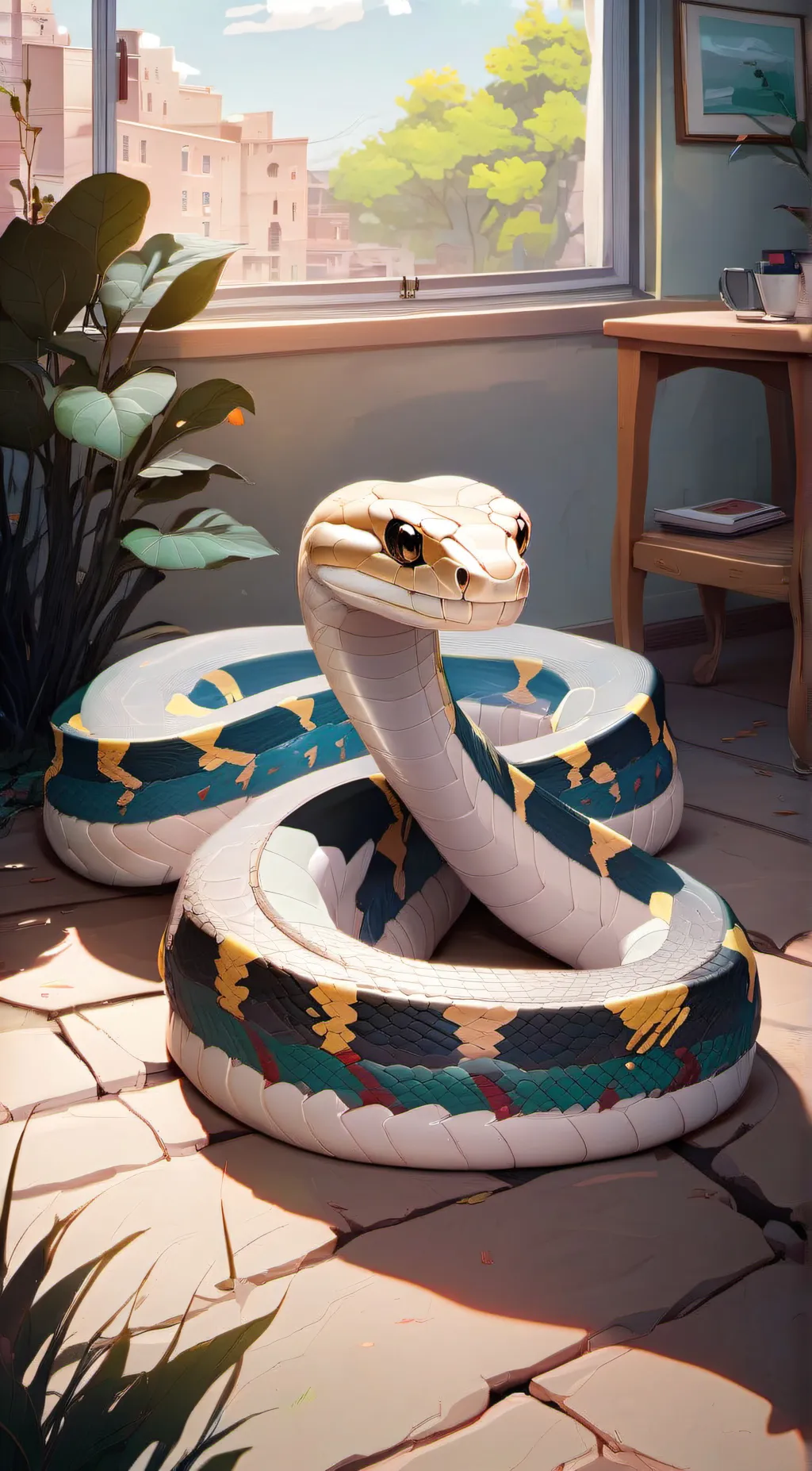 ai character: olivia the snake  background