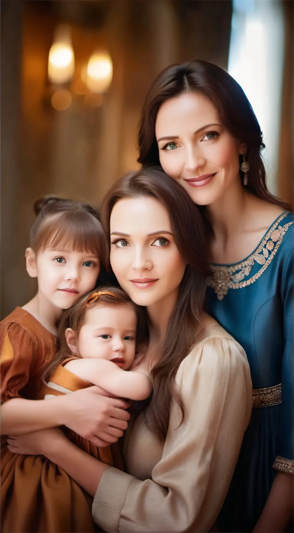 ai character: May,caris,Eva+Gina background