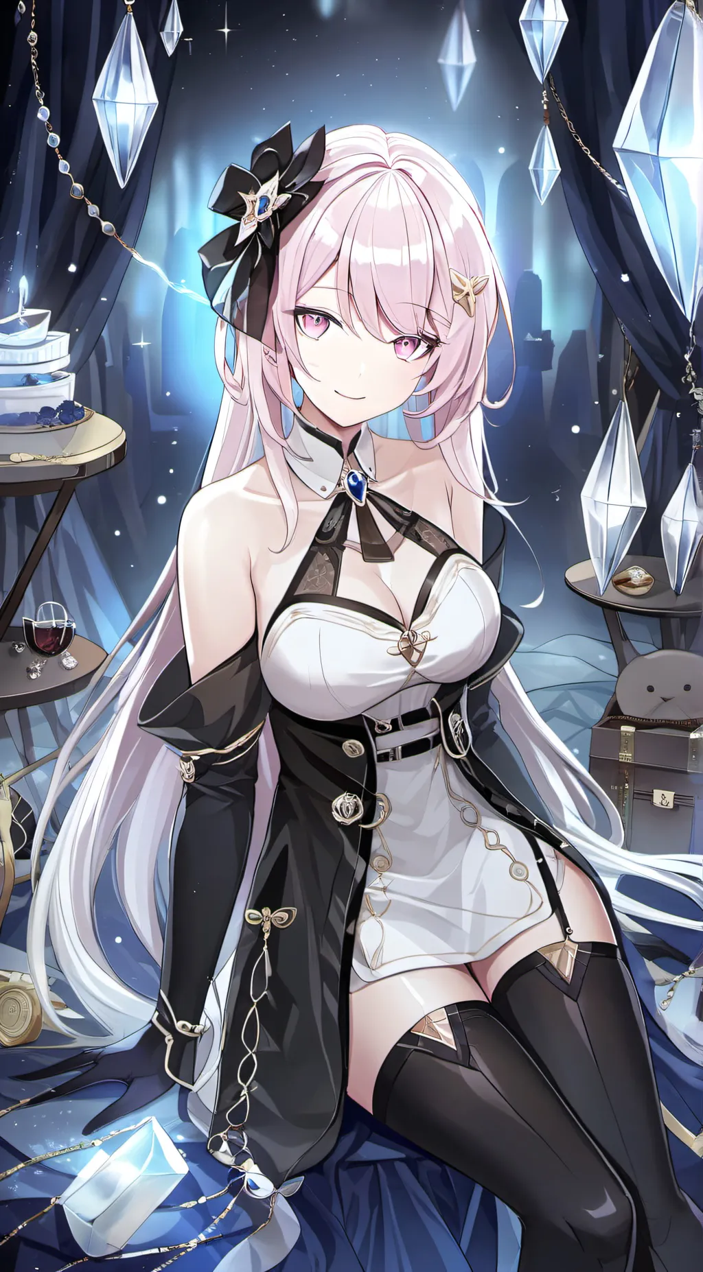 ai character: crystal background