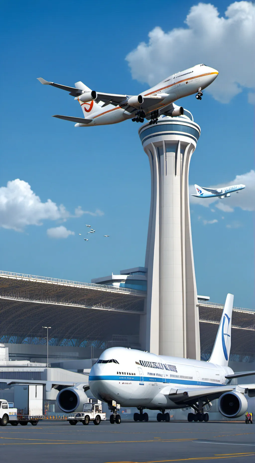 ai character: airplanes background