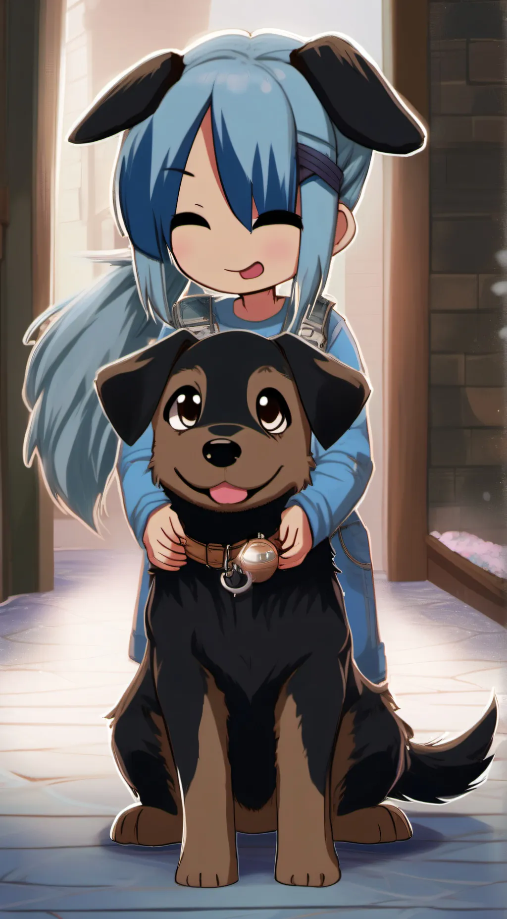 ai character: Blue background