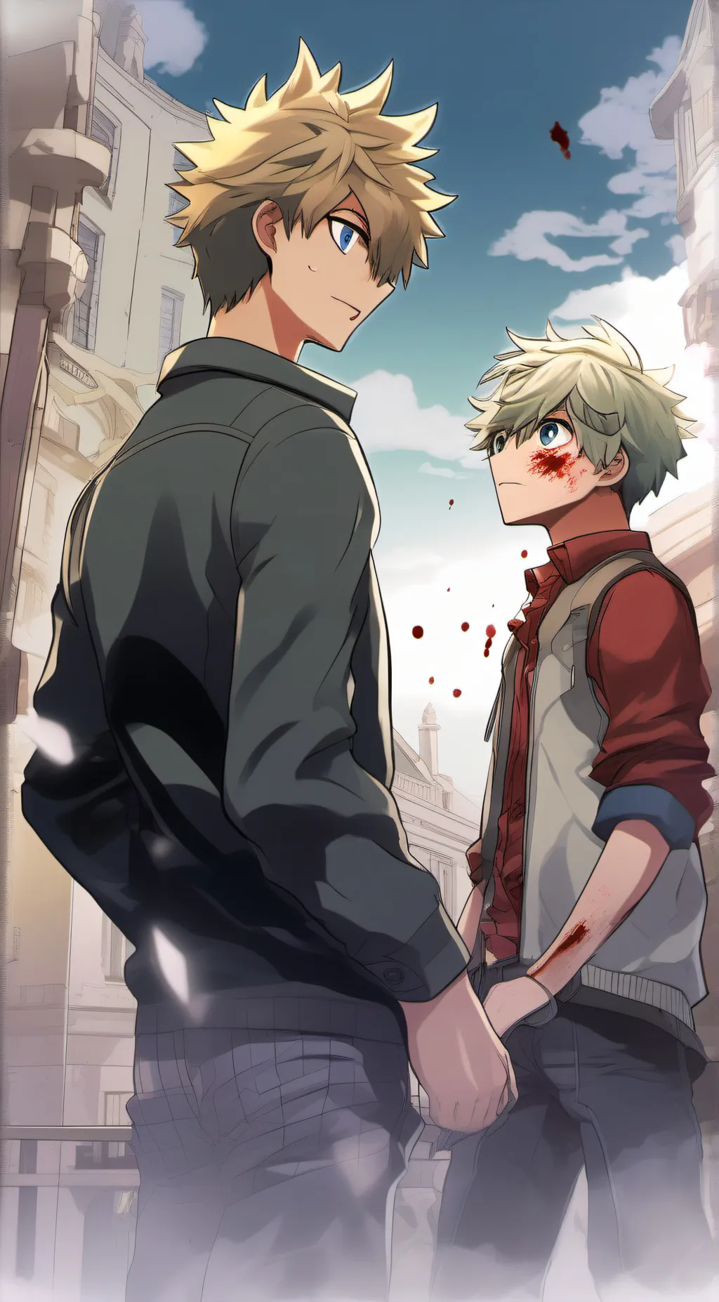 ai character: bakugou,deku background