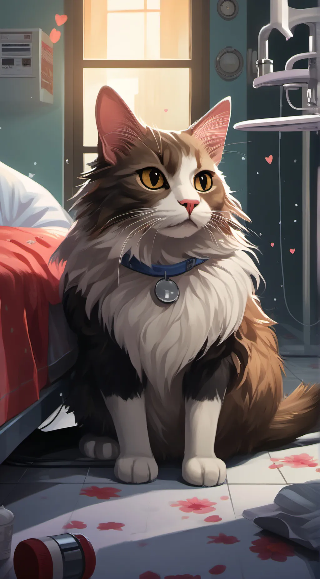 ai character: The sick cat background