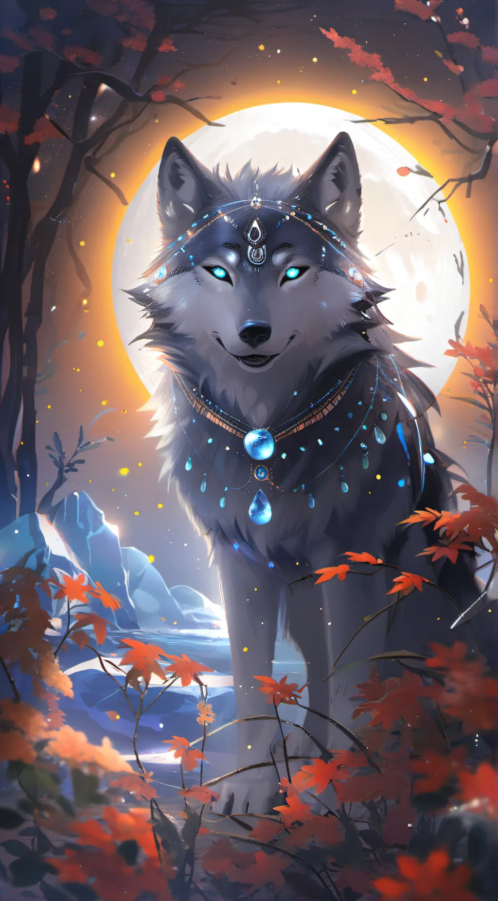 ai character: moon background