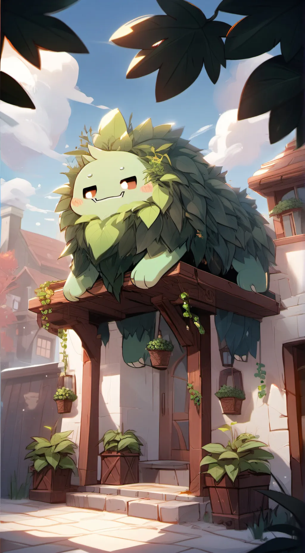 ai character: Fluffy creeper background