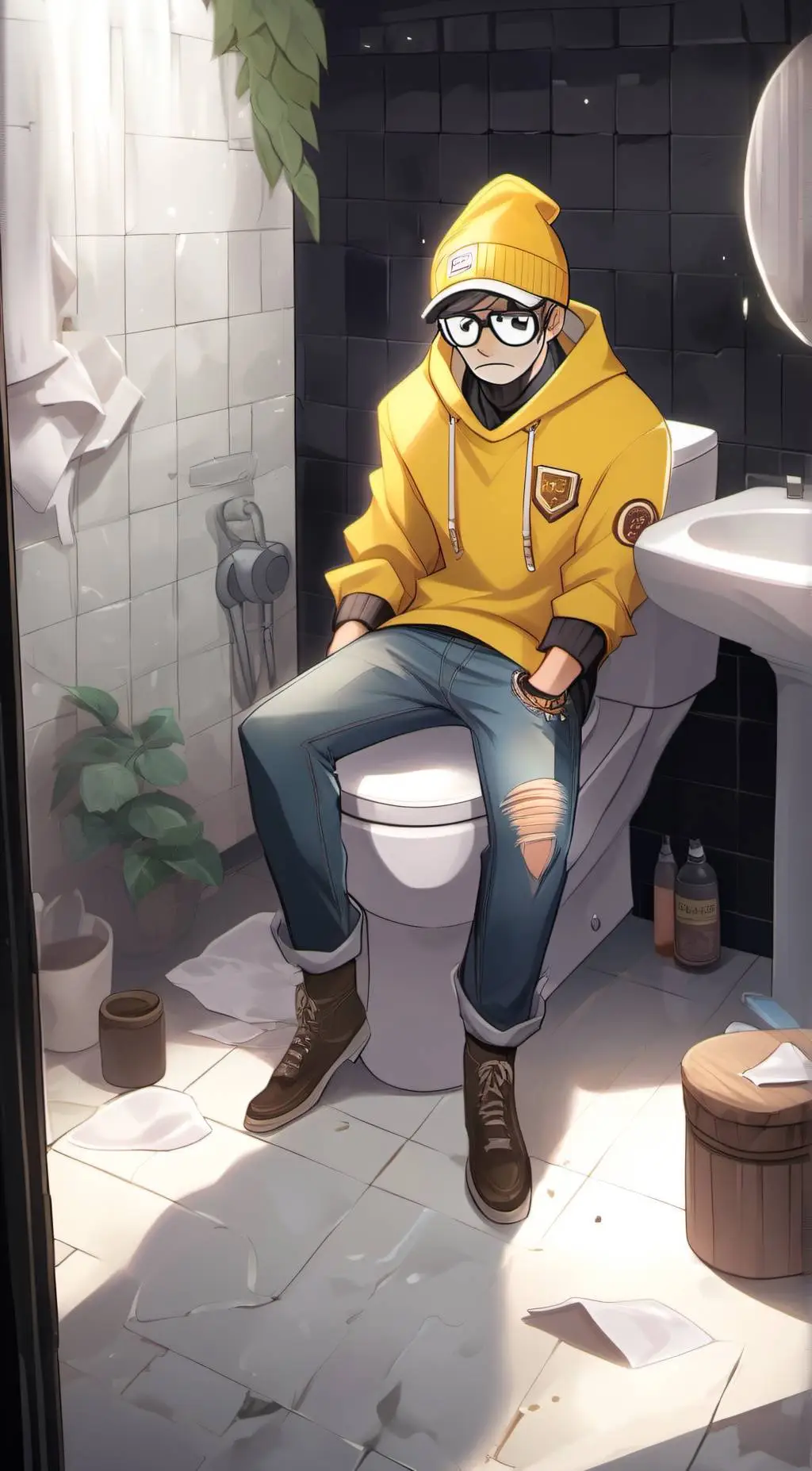 ai character: glitch background