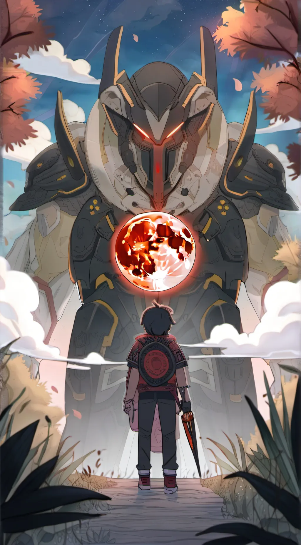 ai character: Blood moon background