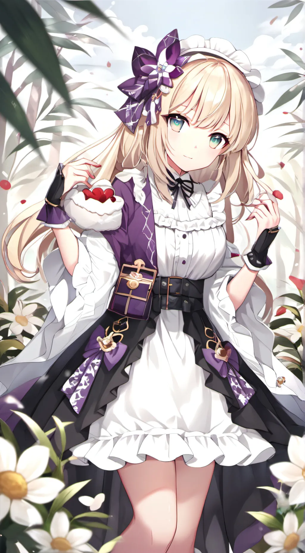 ai character: purple girl background