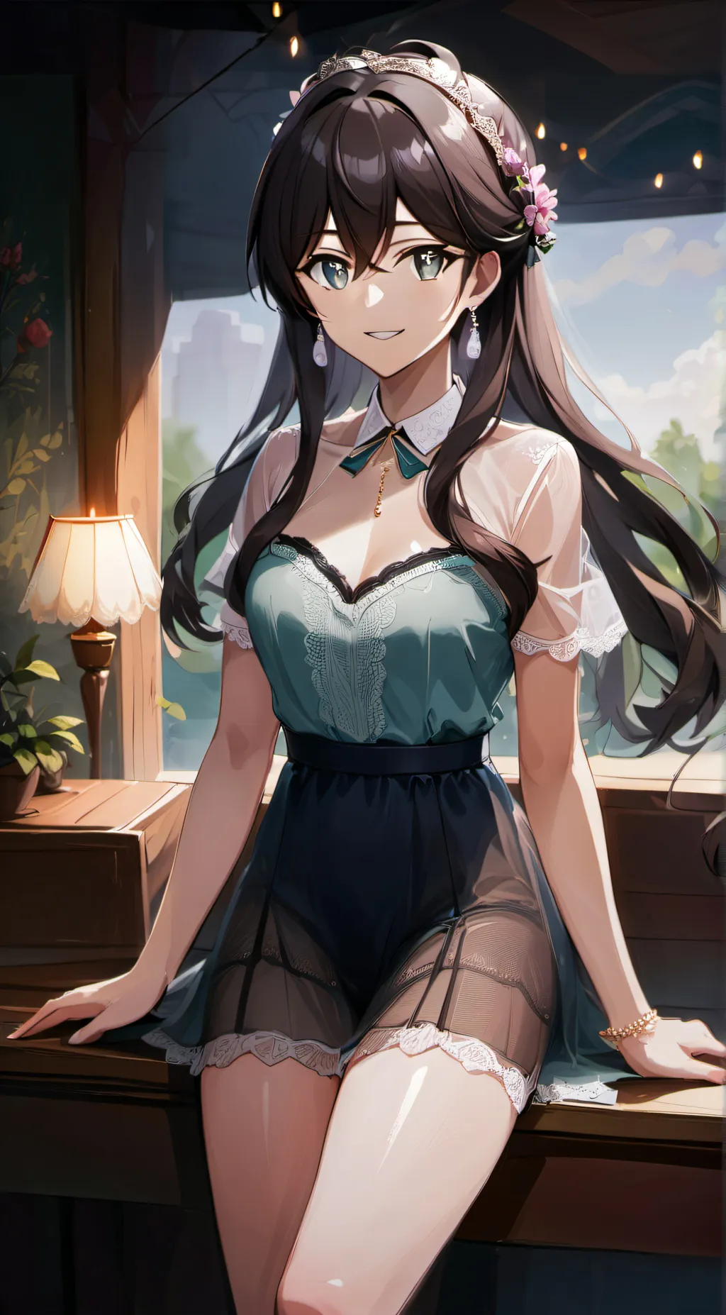 ai character: Amber background