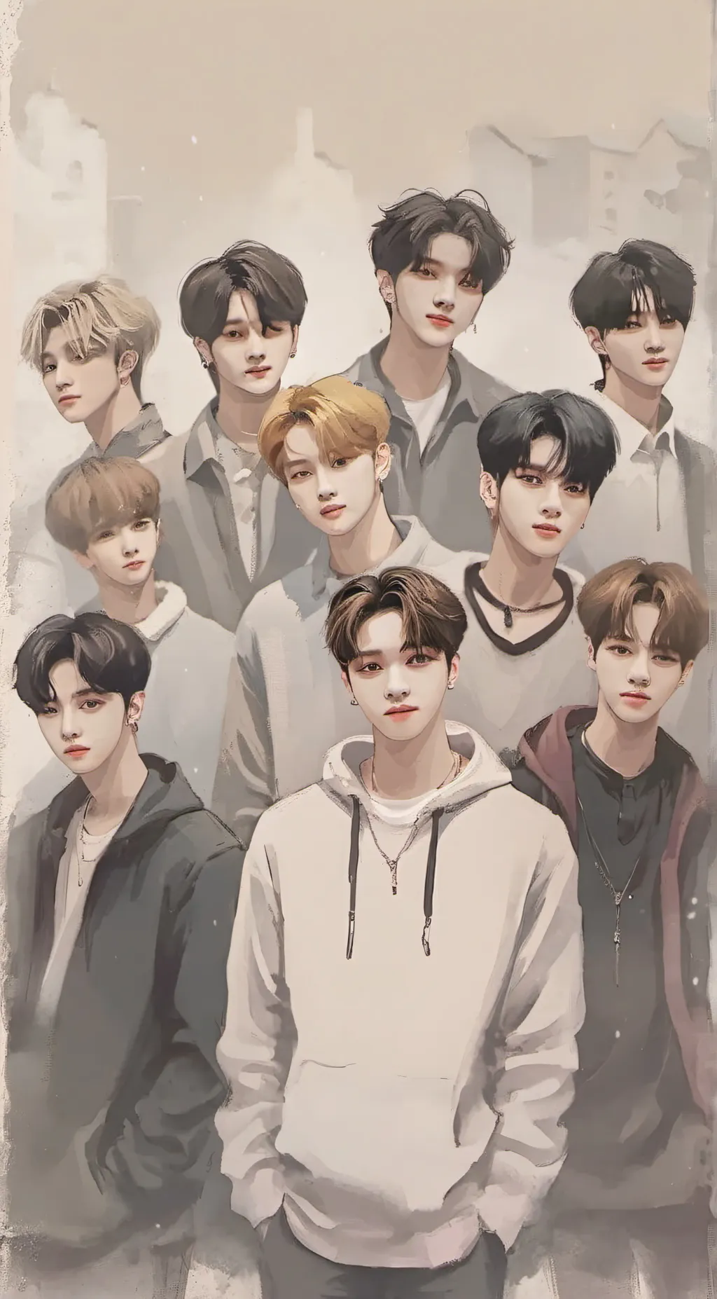 ai character: stray kids  background
