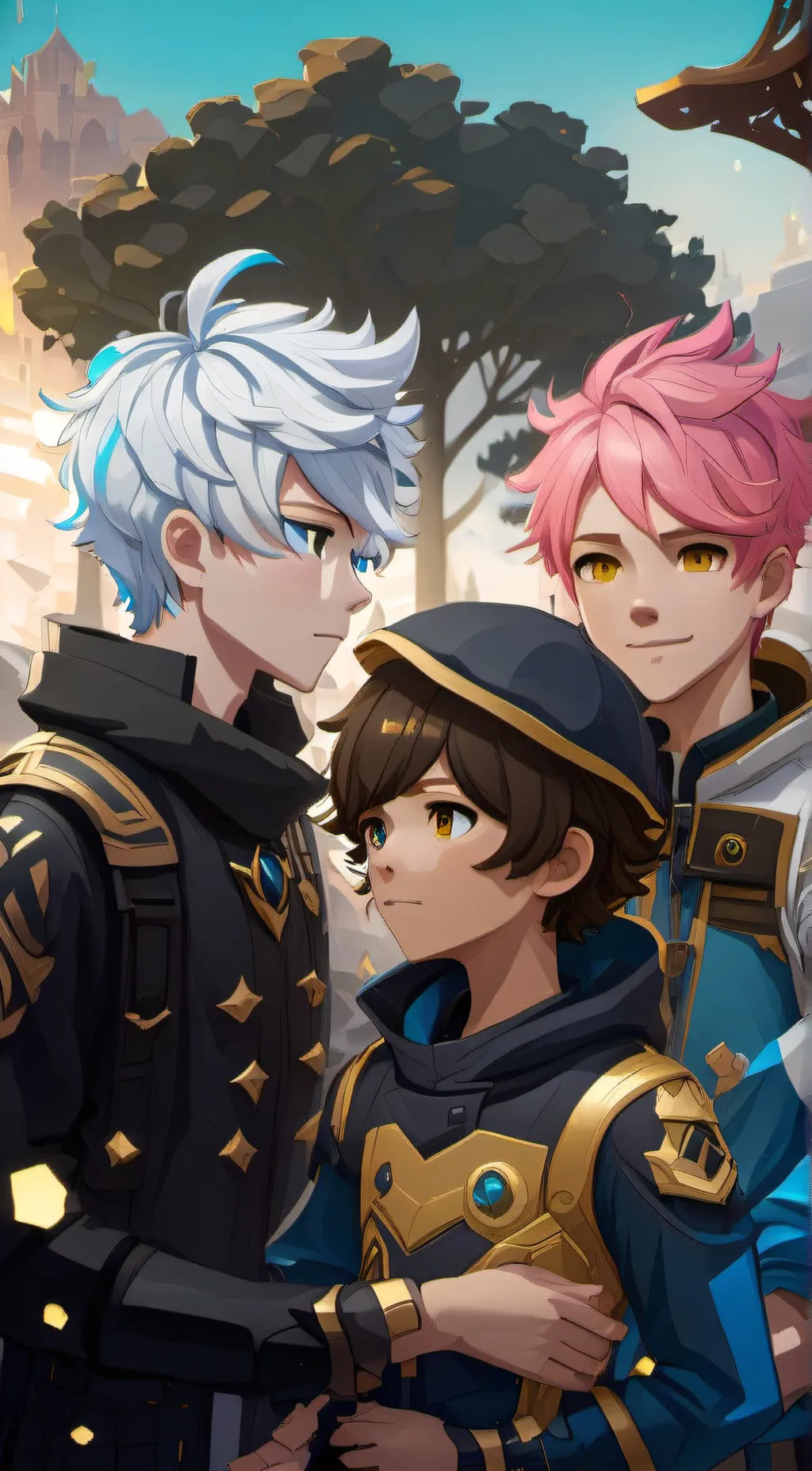 ai character: ash leo and Benji background