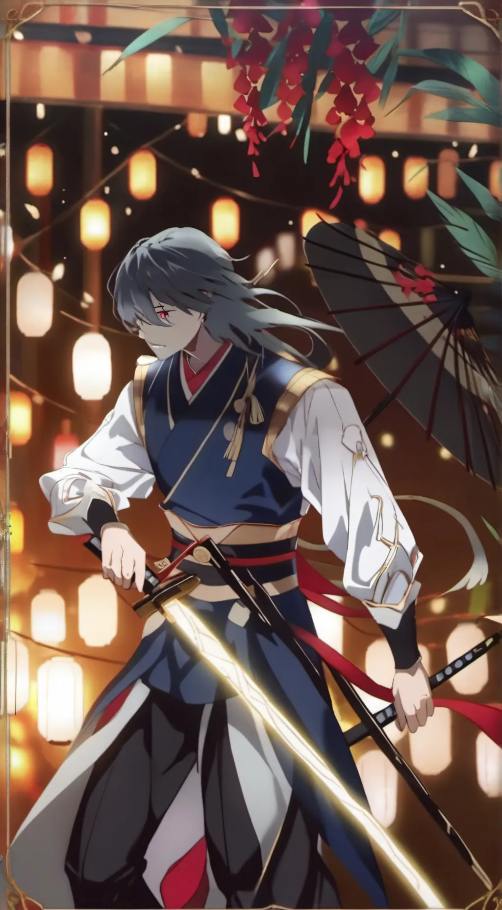 ai character: Muzan + uppermoons background