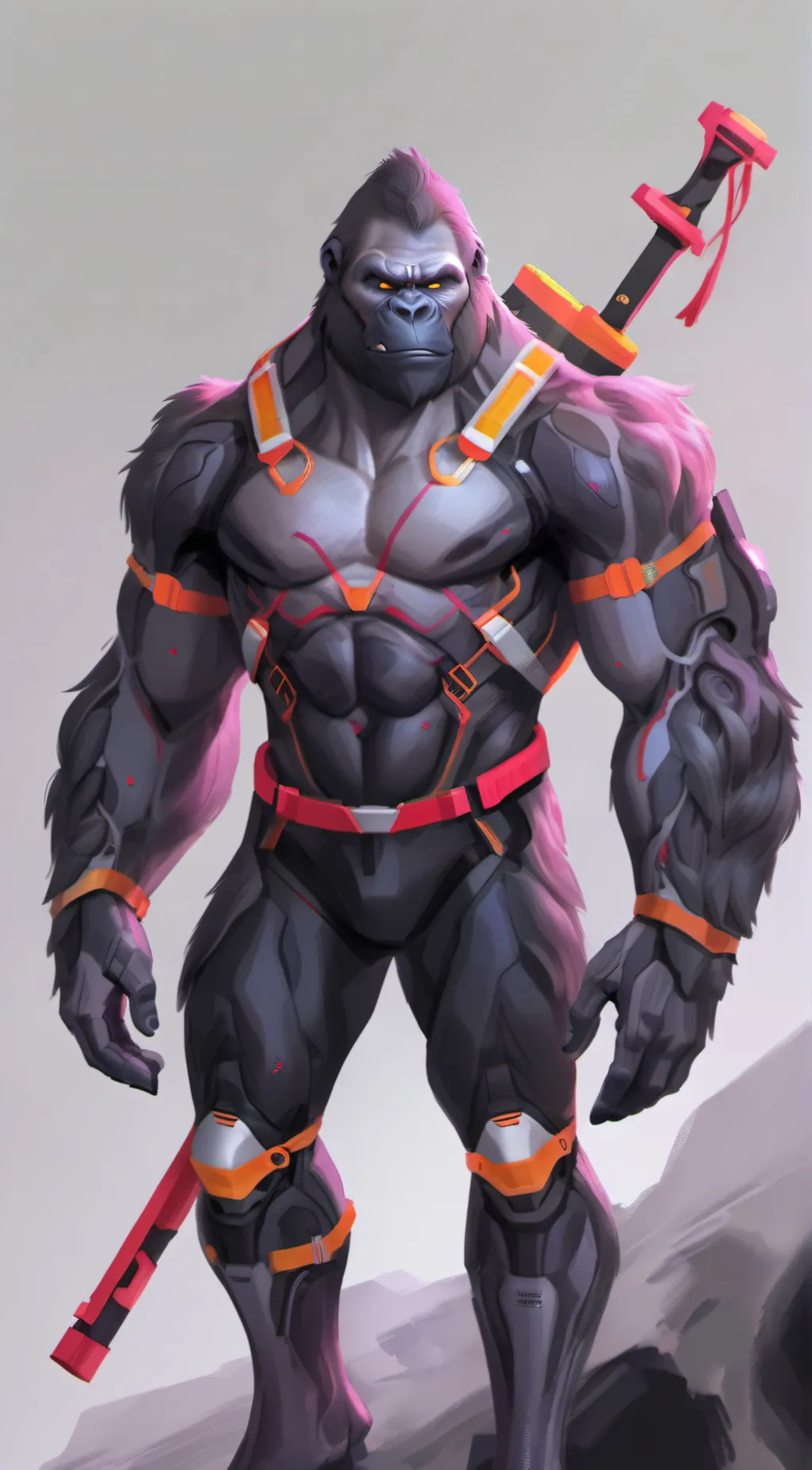 ai character: killer gorilla  background