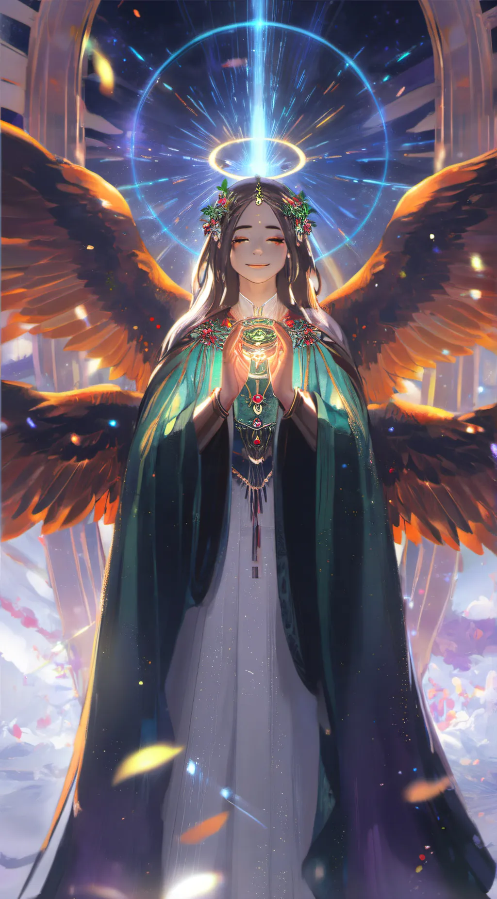 ai character: seraphim angel  background