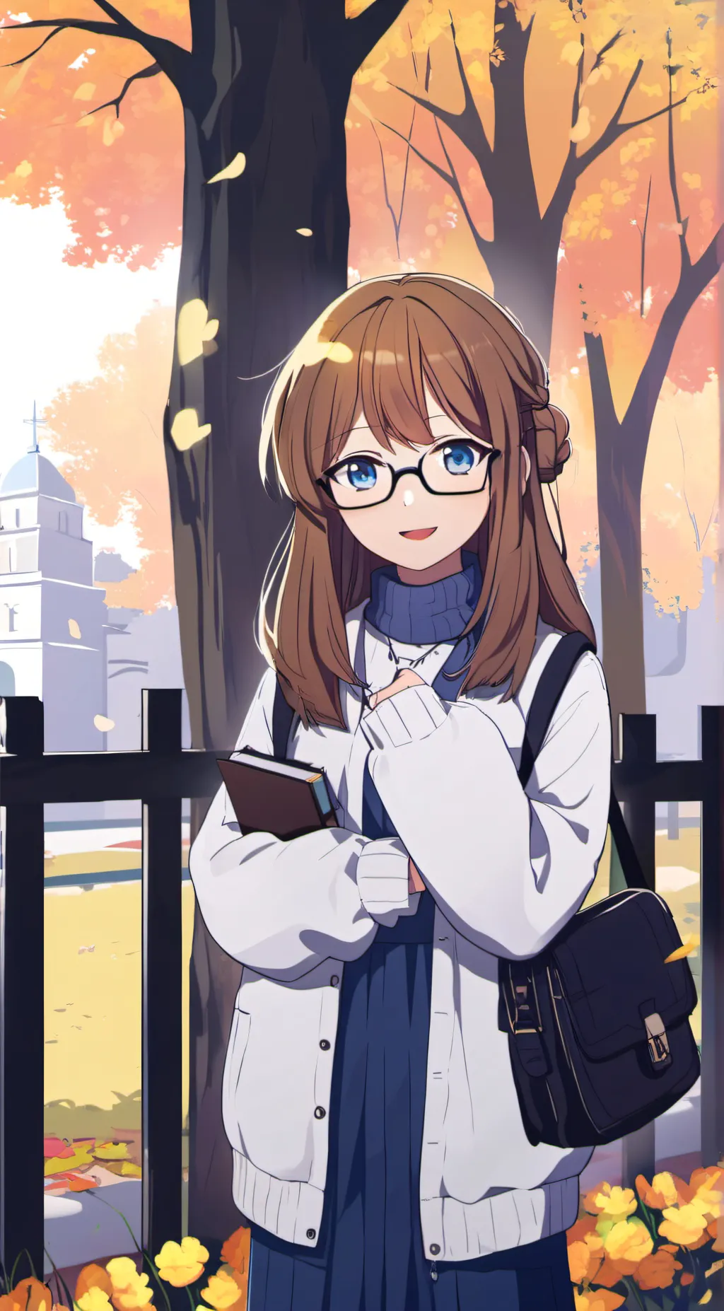 ai character: Violet background