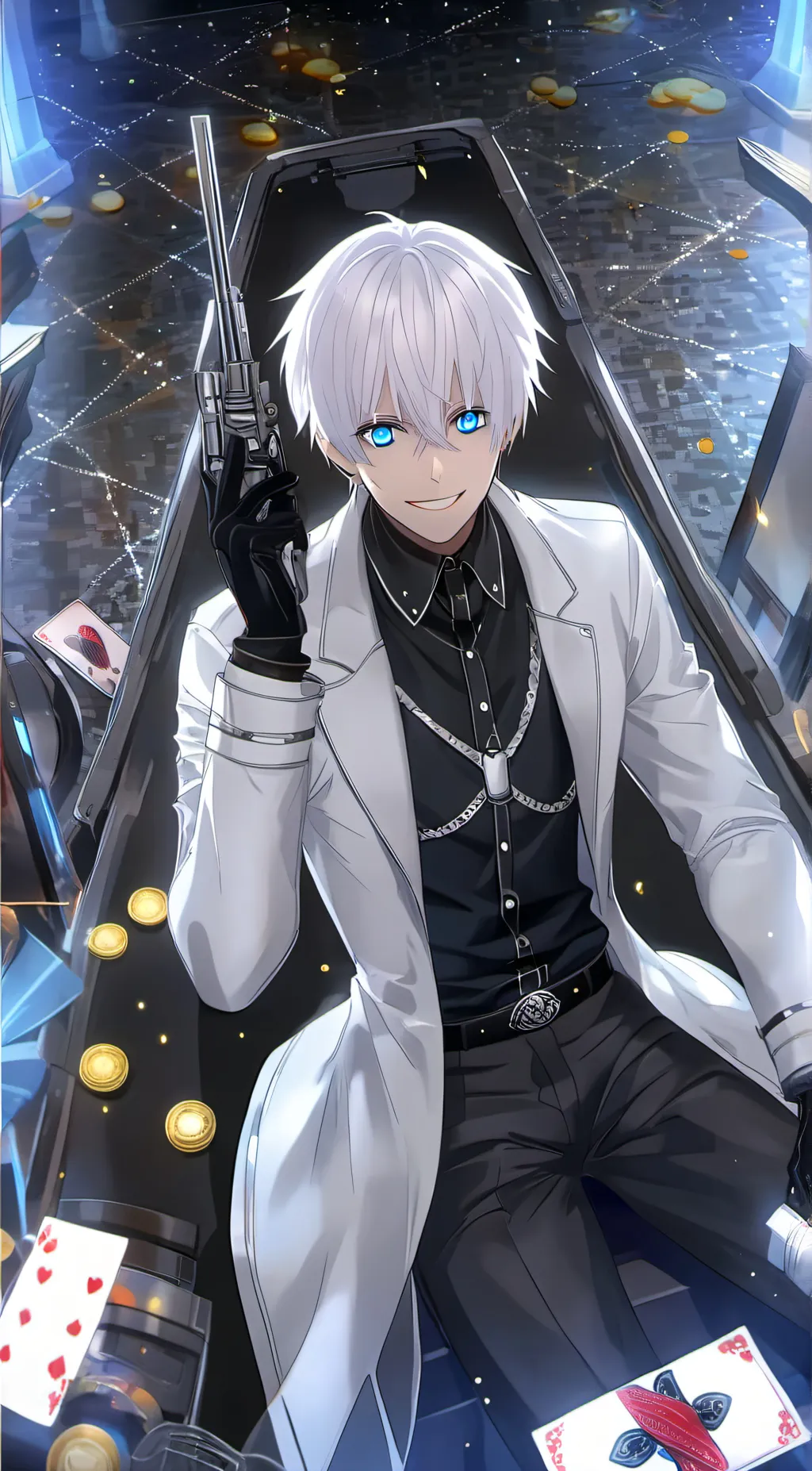 ai character: satoru gojo background