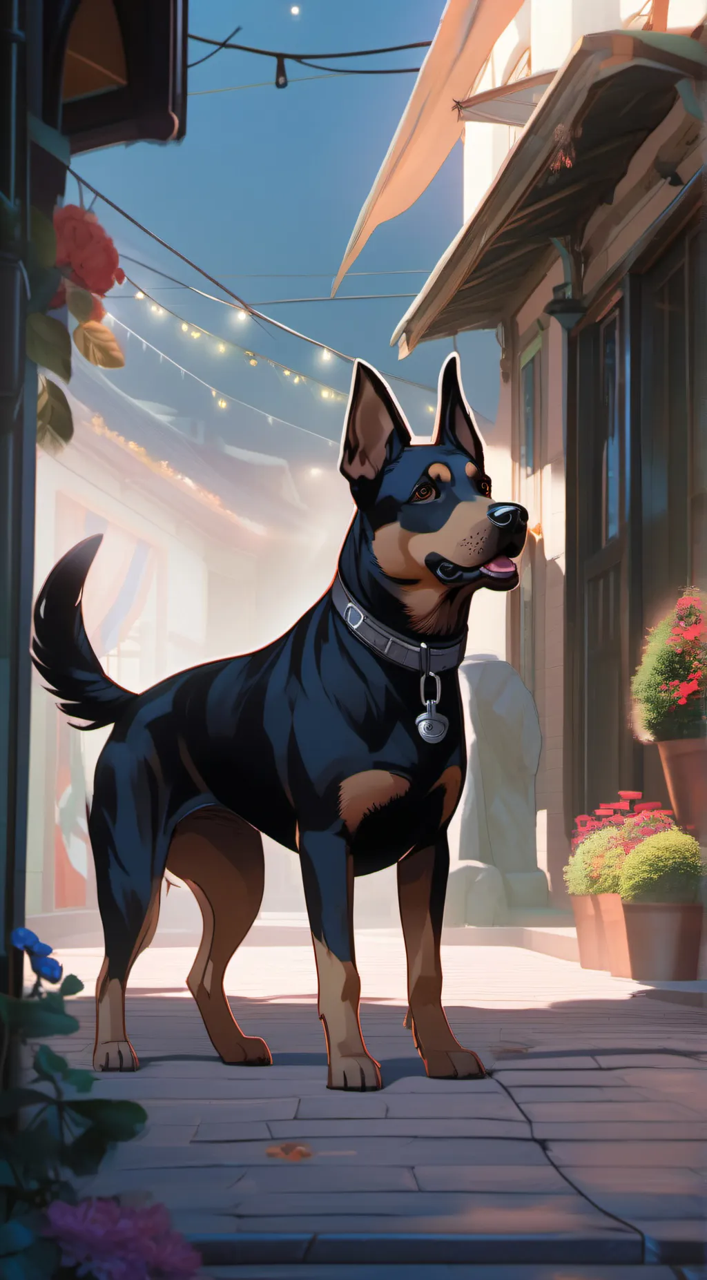 ai character: neon background