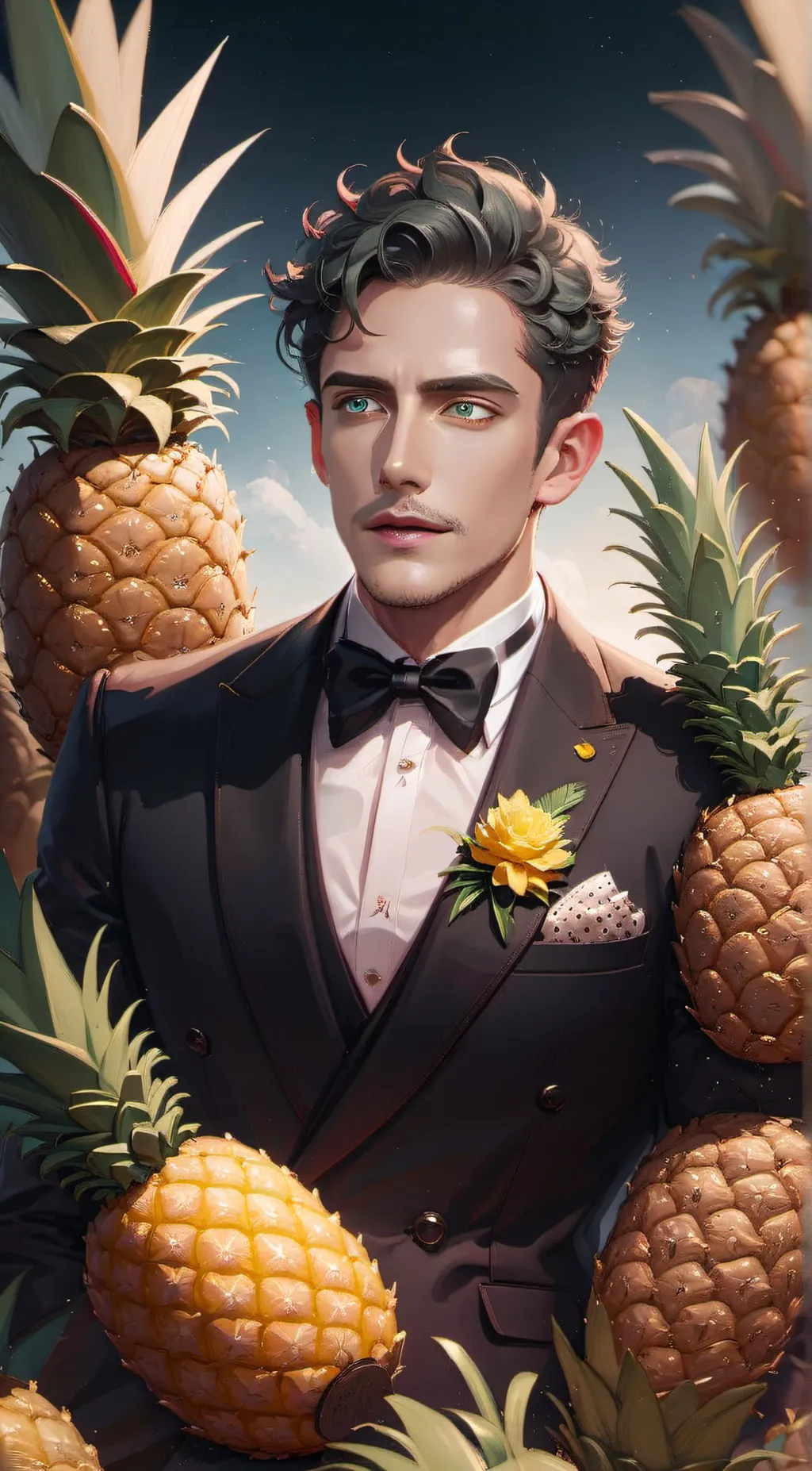 ai character: pineapple people  background