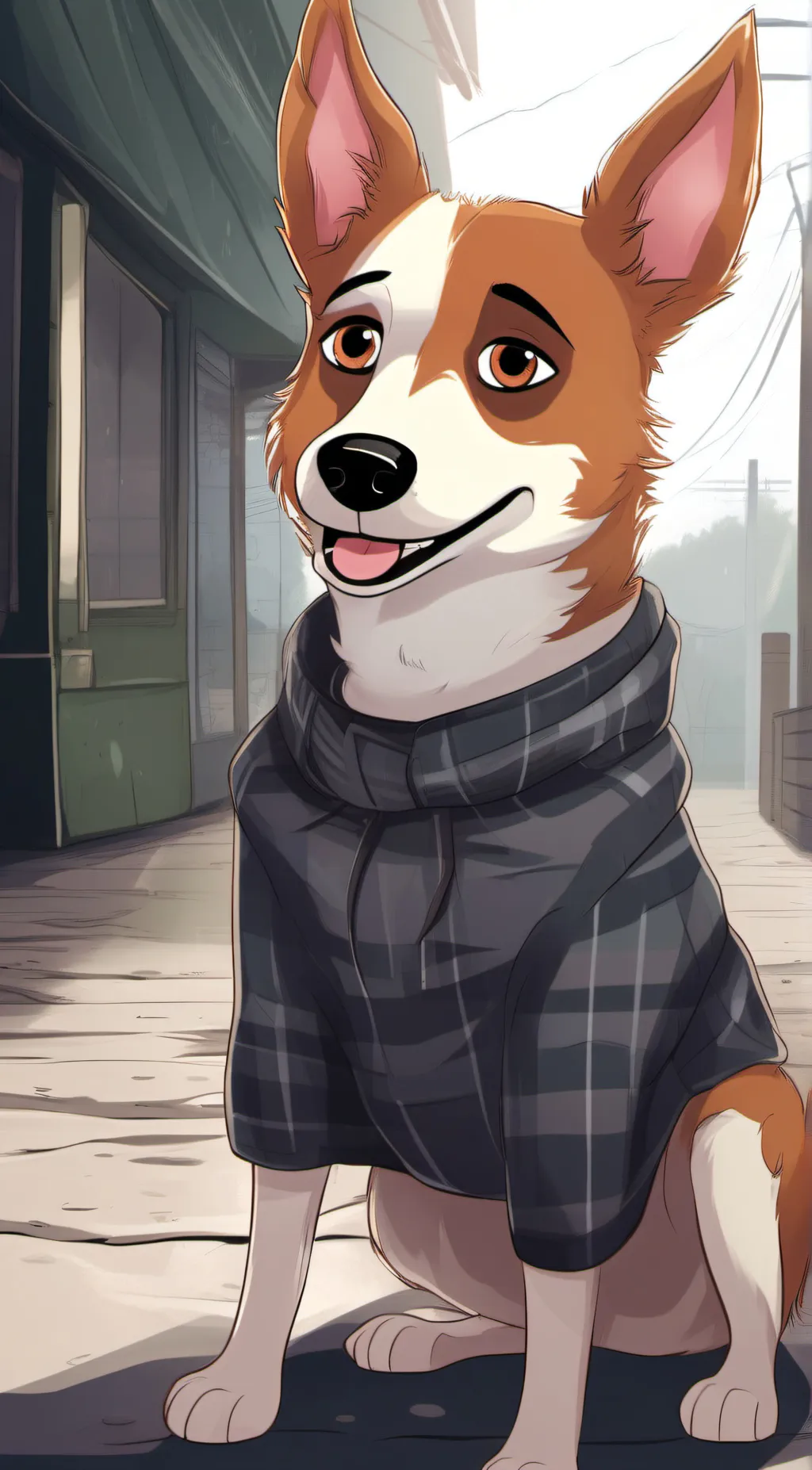 ai character: Chilli heeler  background