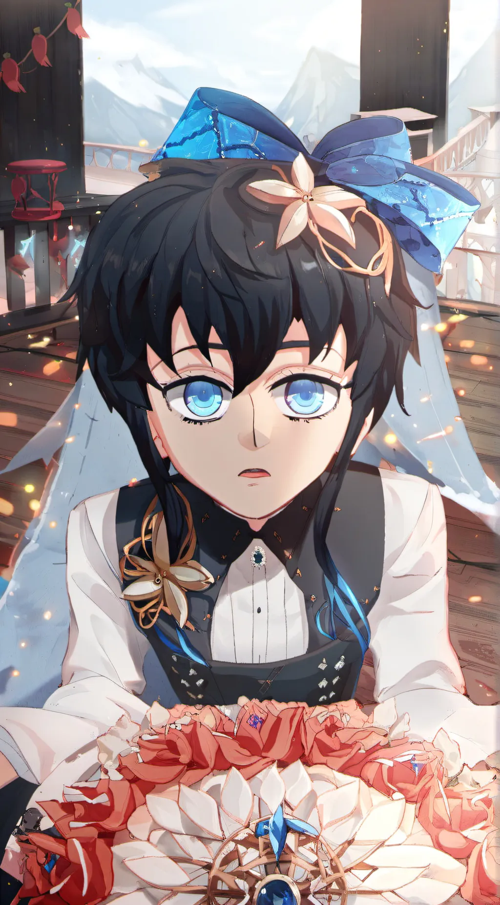 ai character: 🩵💙muichiro💙🩵 background