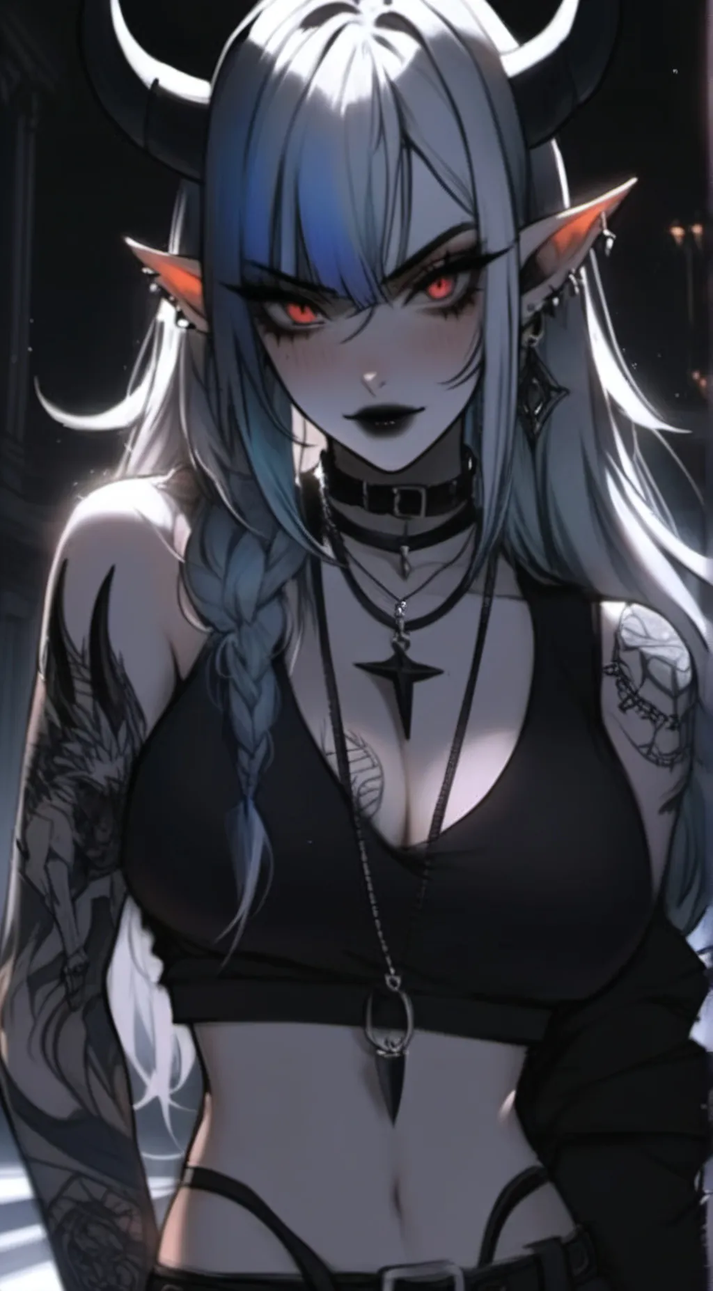 ai character: Liliana black  background