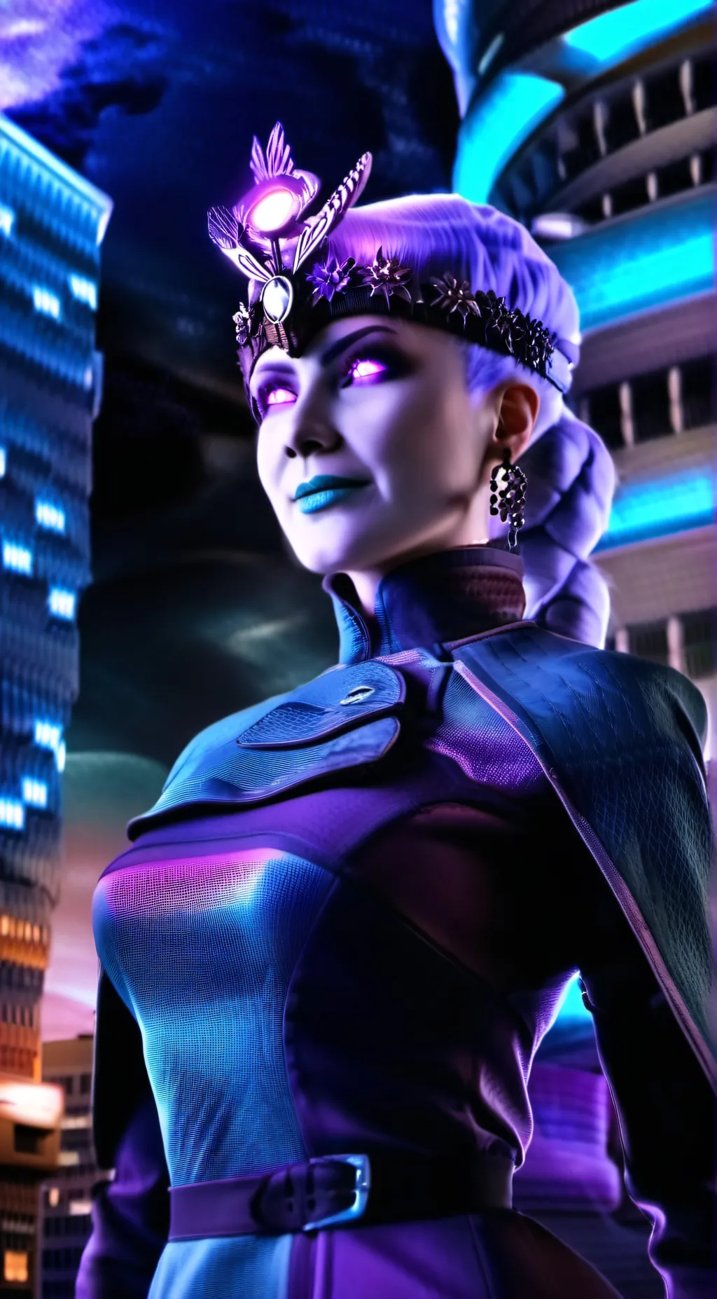 ai character: alpha from skibidi background