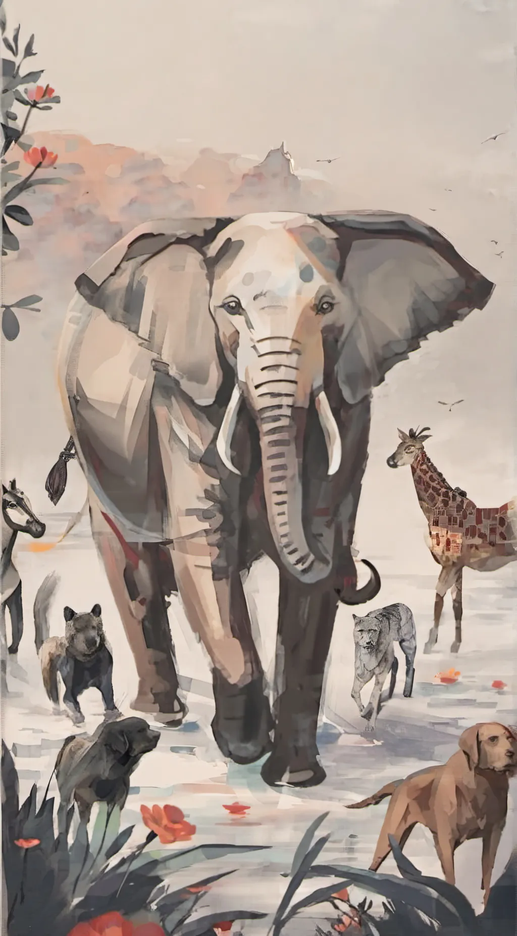 ai character: Smiling critters background