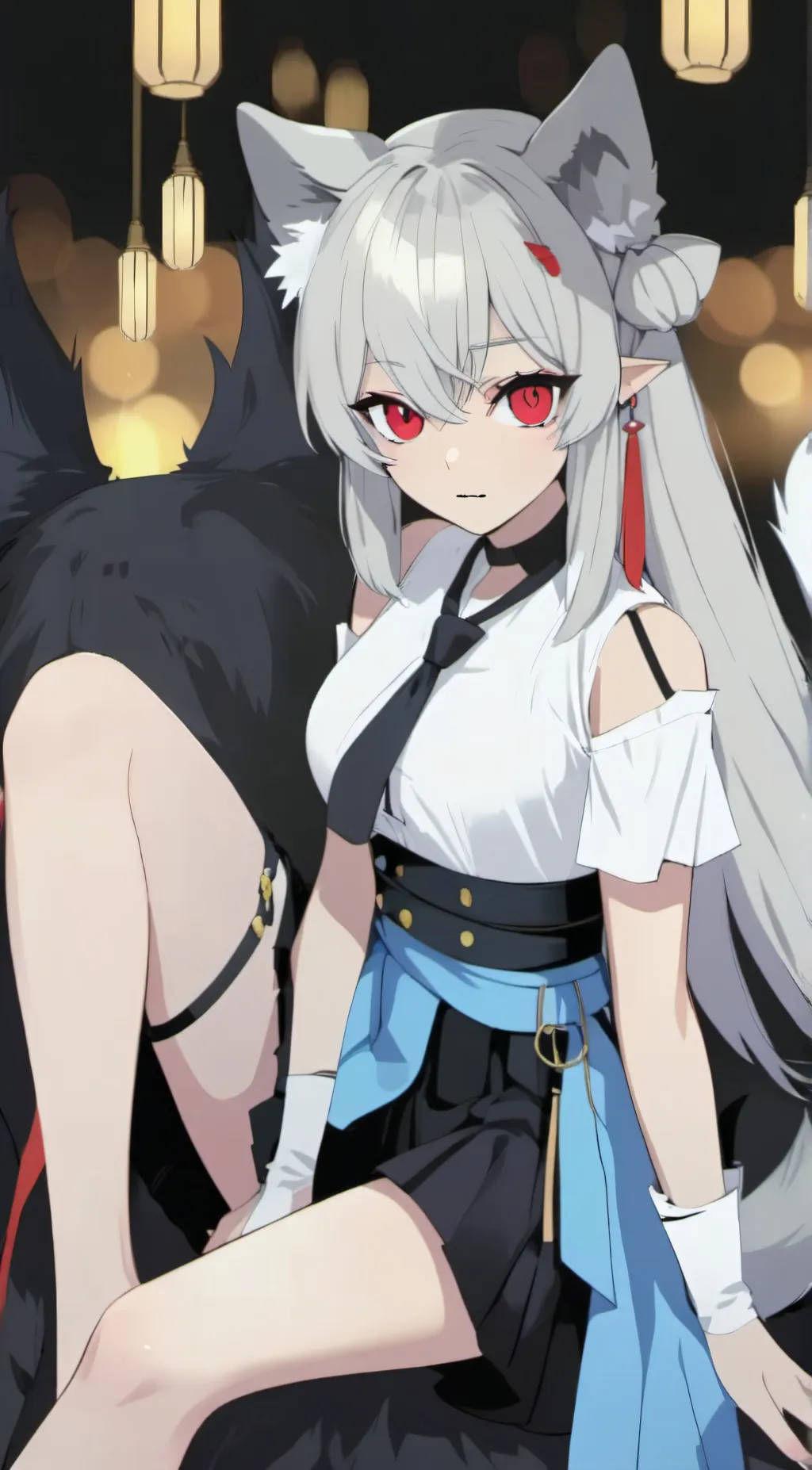 ai character: wolf demon girl background
