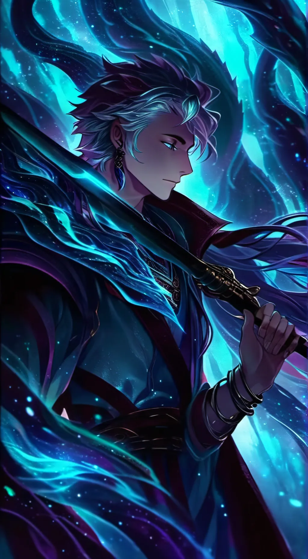 ai character: Blue  background