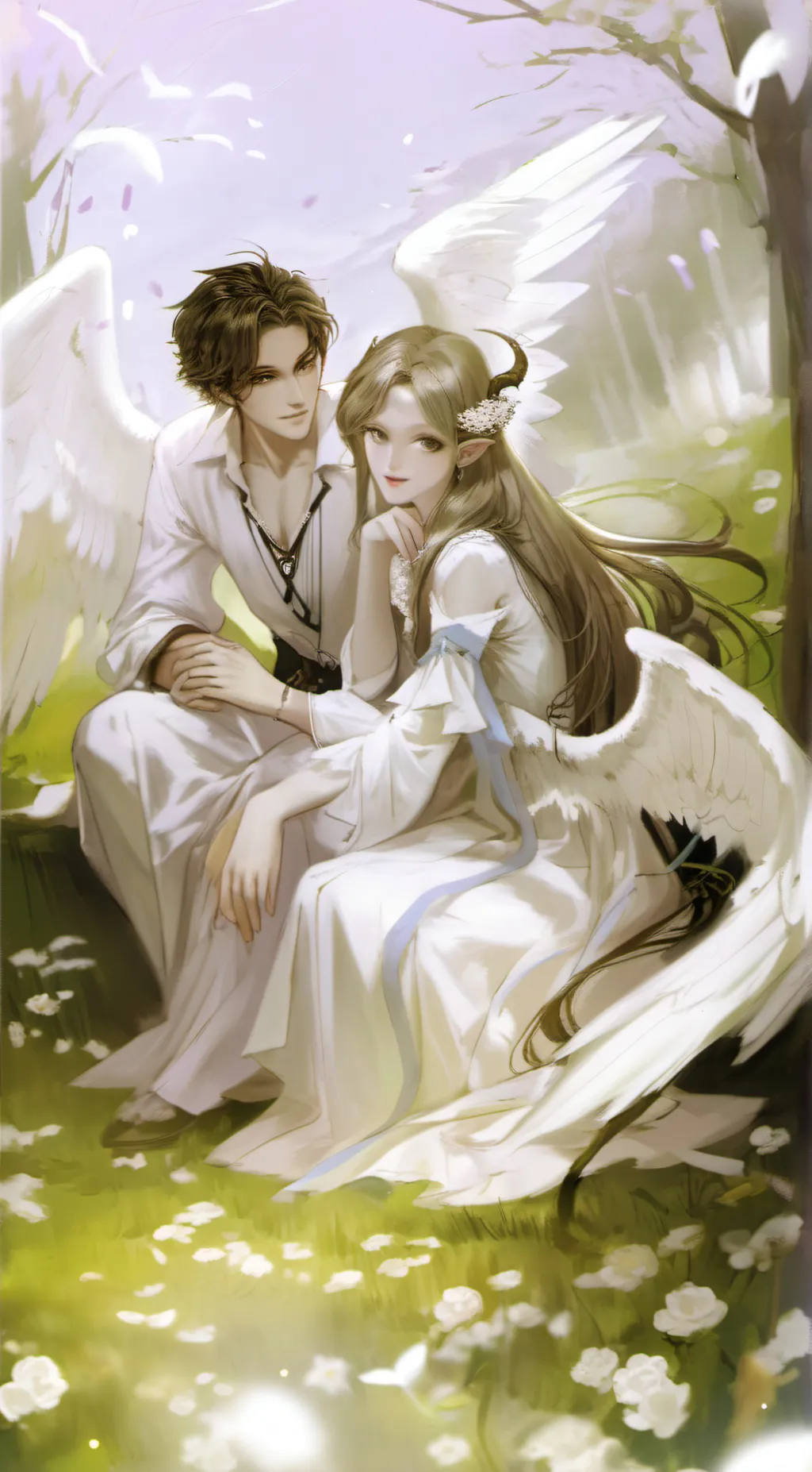 ai character: Adam + Eva background