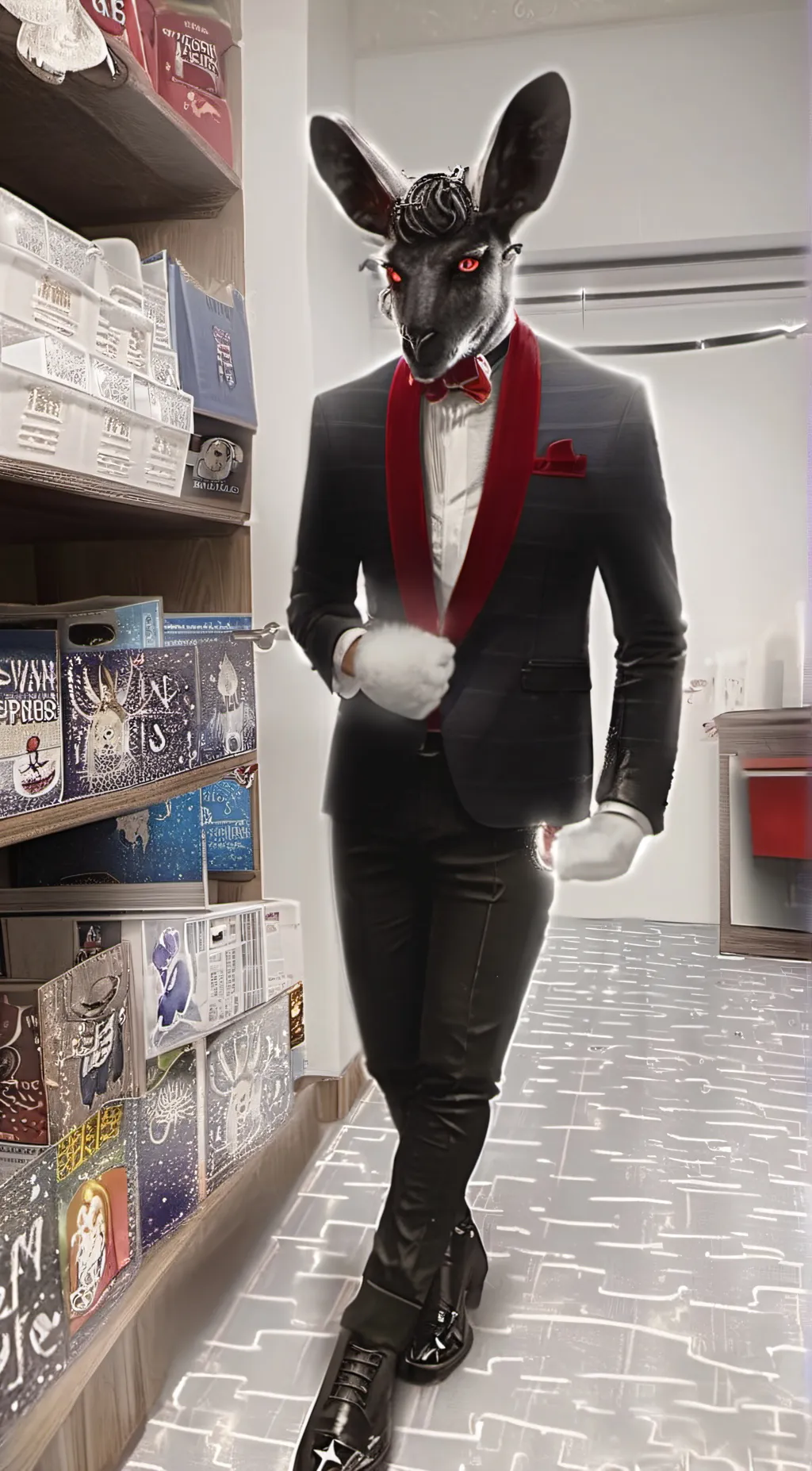 ai character: bunny Lucifer  background