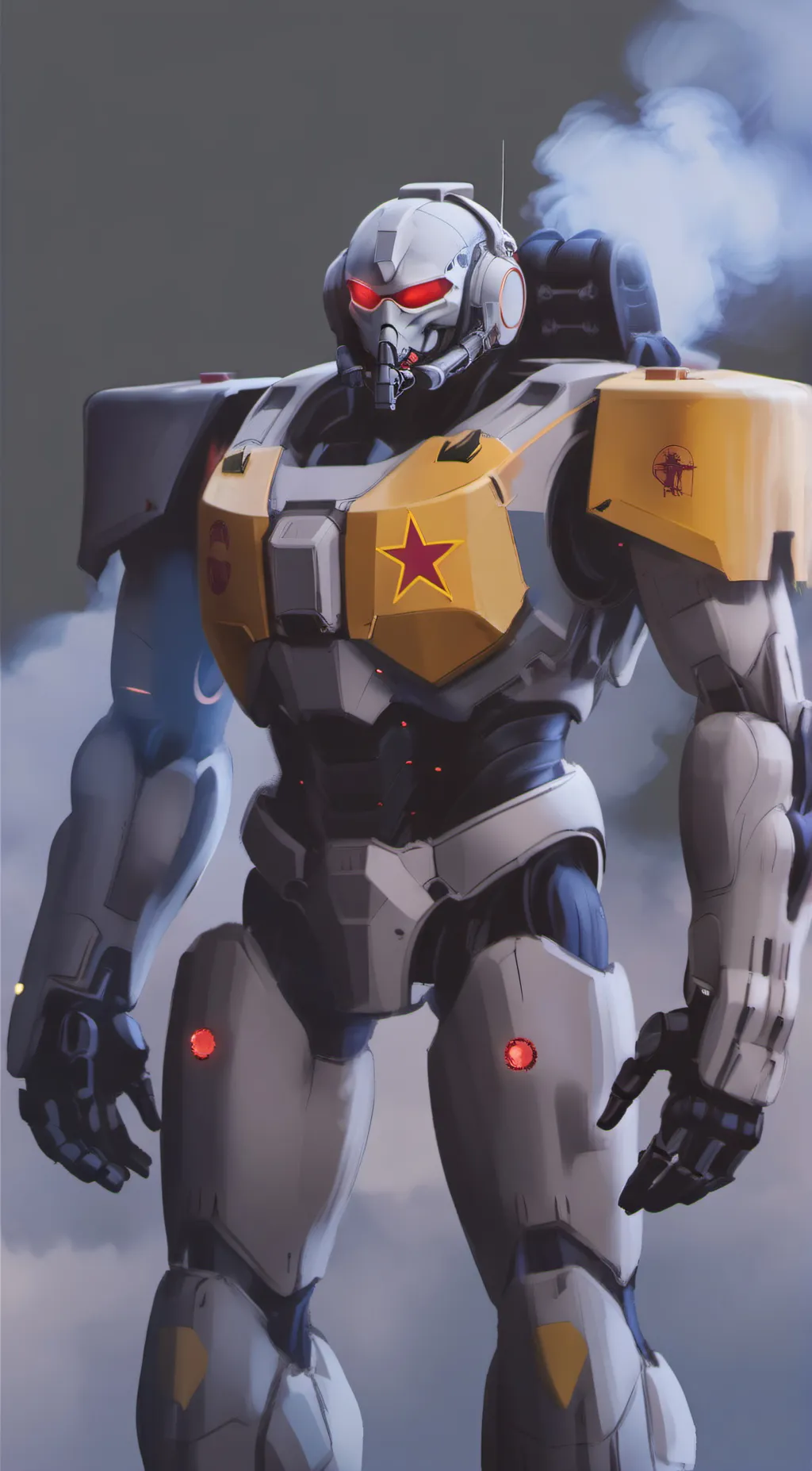 ai character: Frank mode mecha background