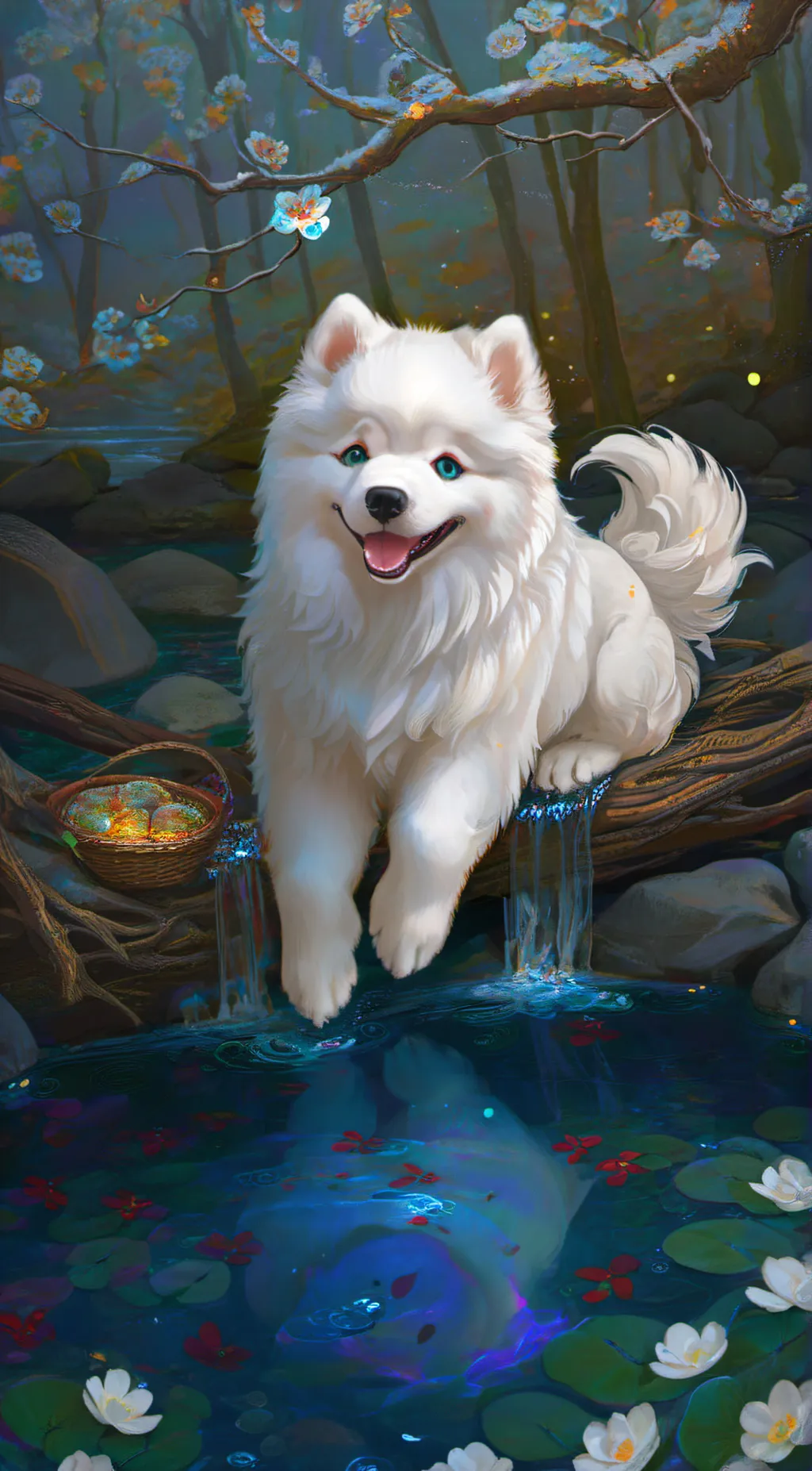 ai character: Snow star background