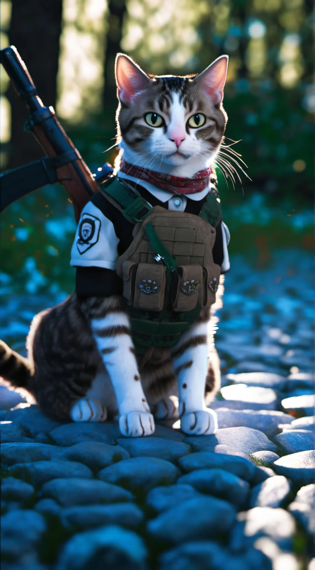 ai character: Cat cwr  background