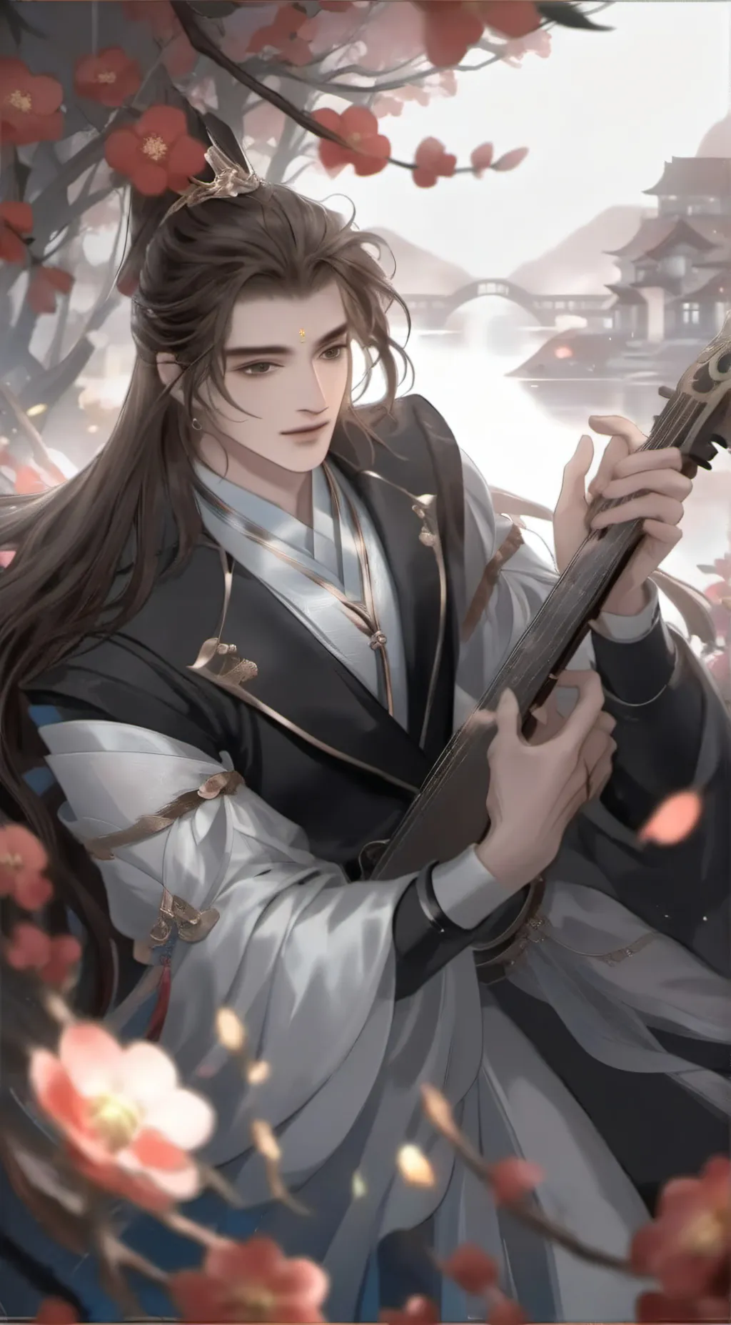 ai character: Finish lyrics background