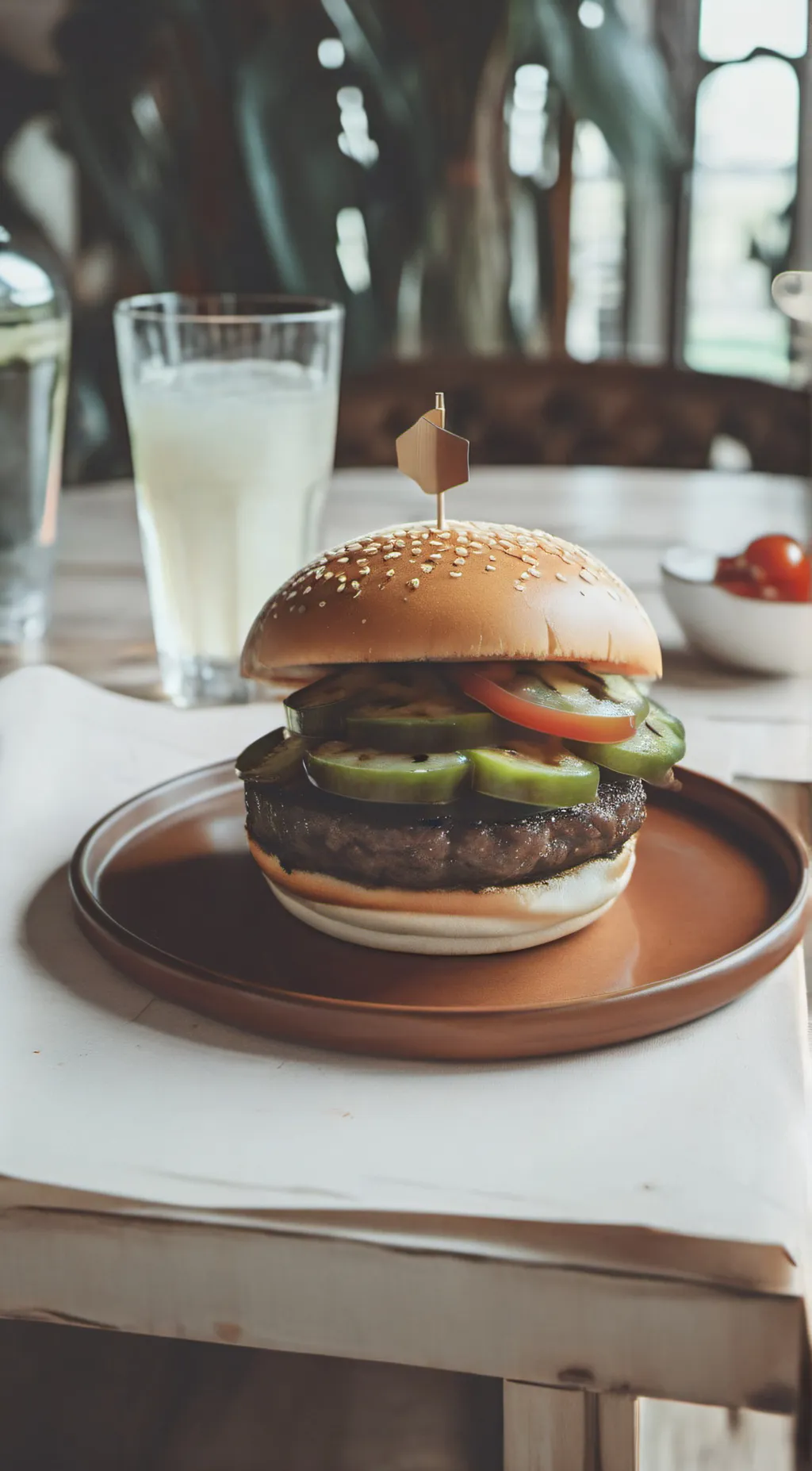 ai character: burger  background