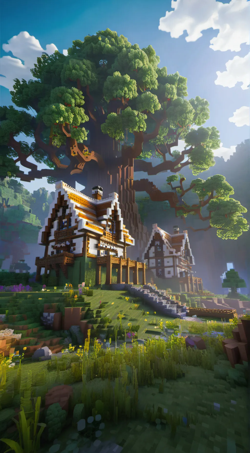 ai character: minecraft world background