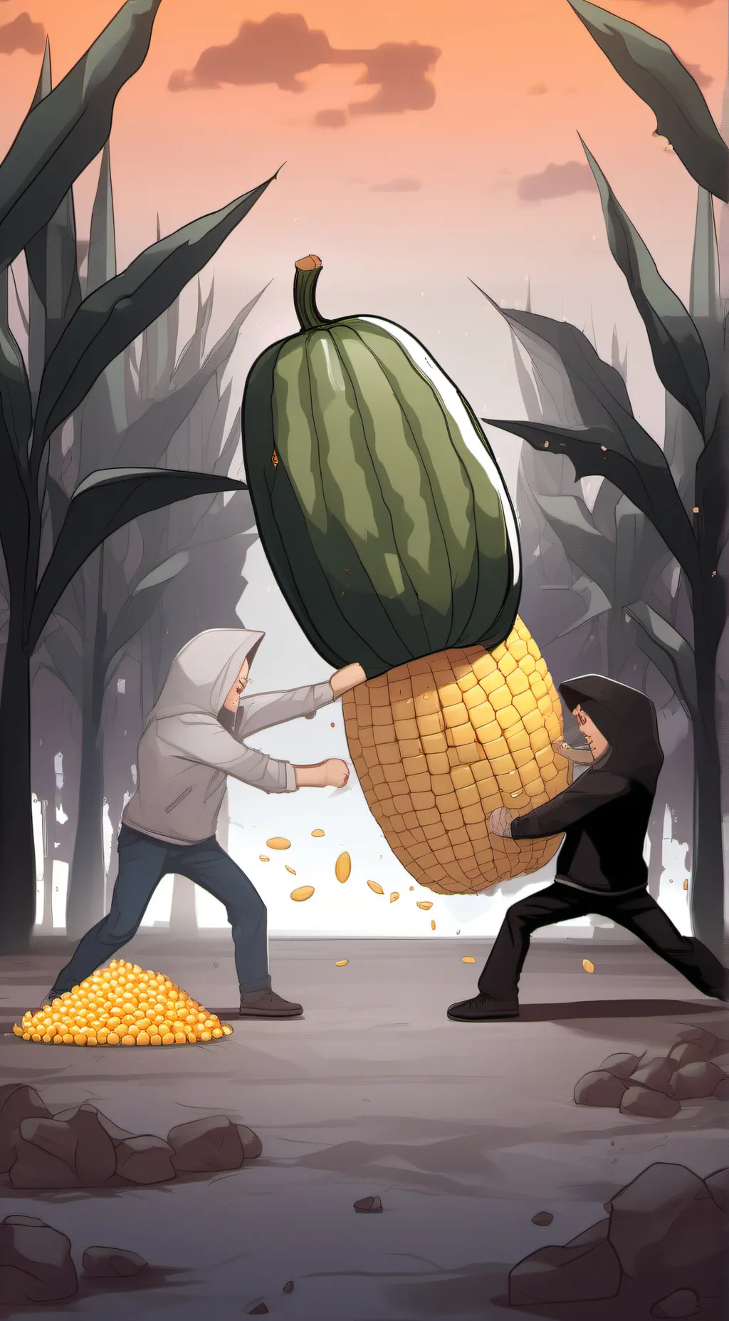 ai character: Melon sandbox background