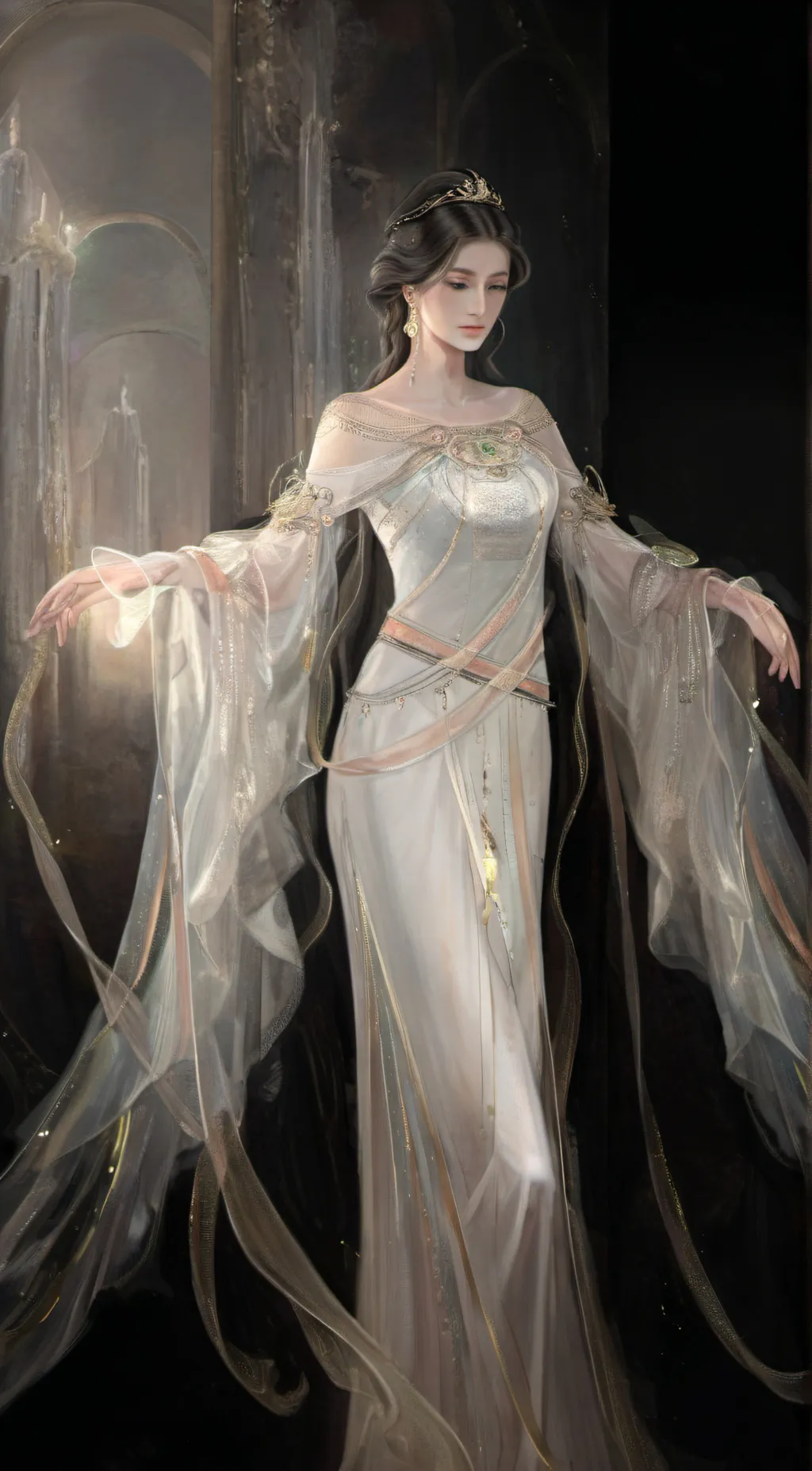 ai character: Snow background