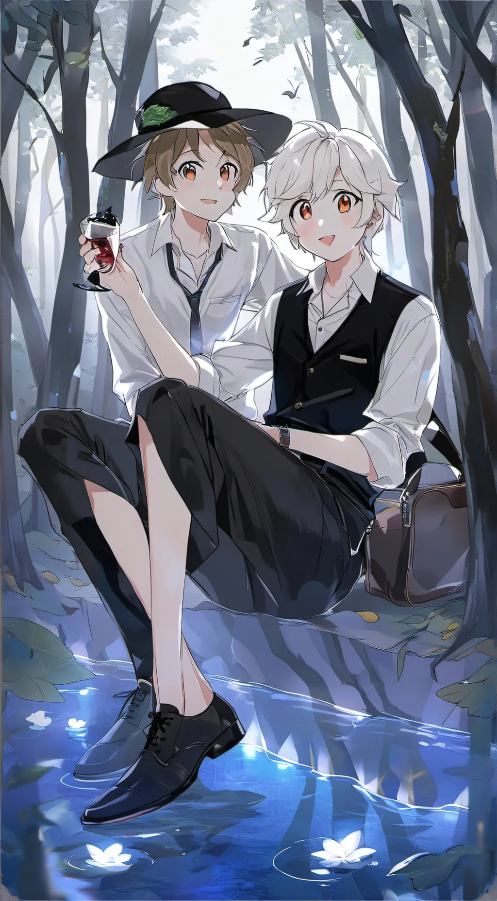 ai character: two brothers  background