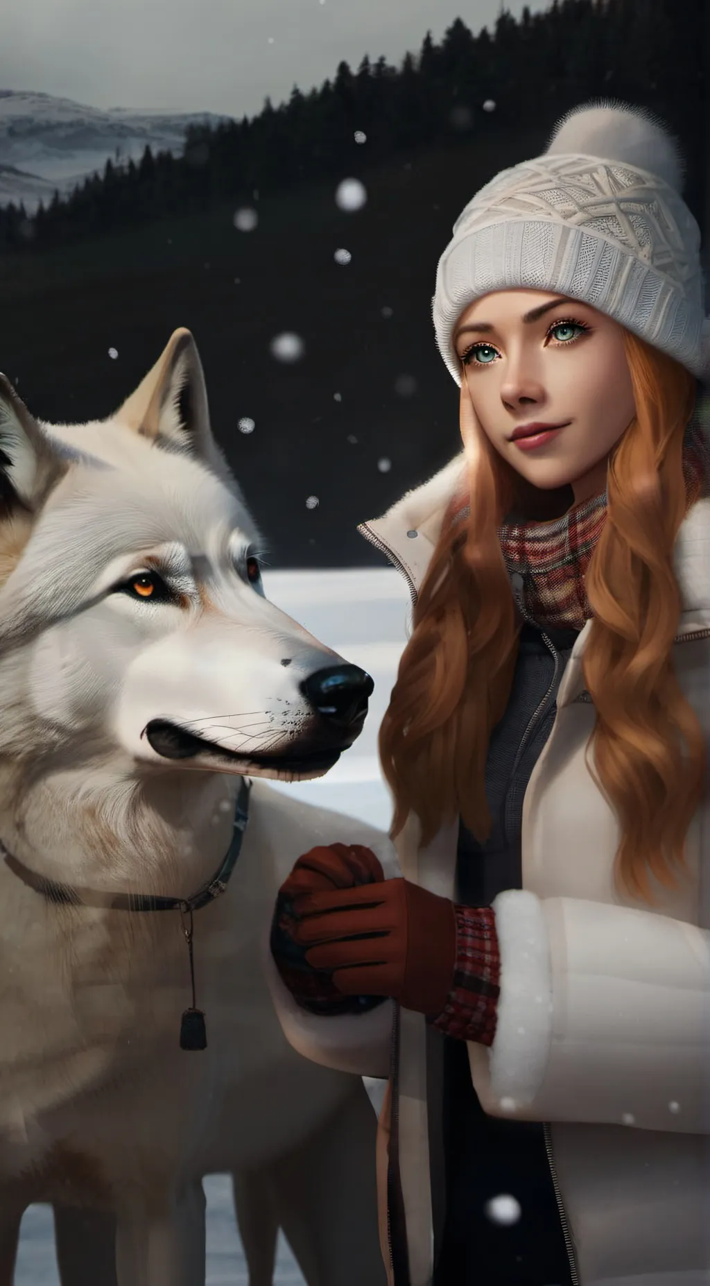ai character: Winter ❄️❄️ background