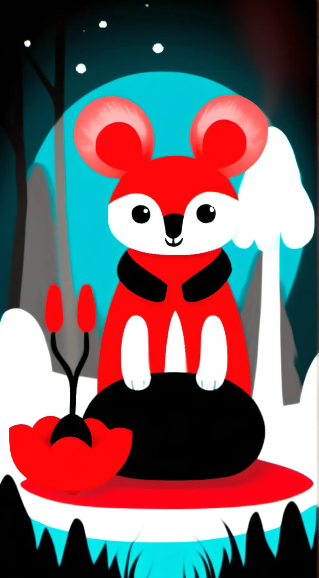 ai character: smiling critters background