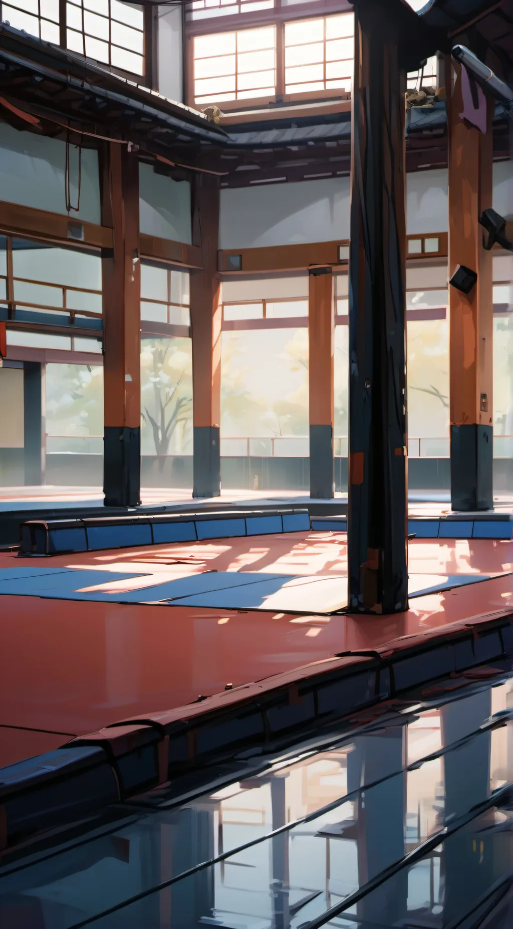 ai character: Karate Dojo background