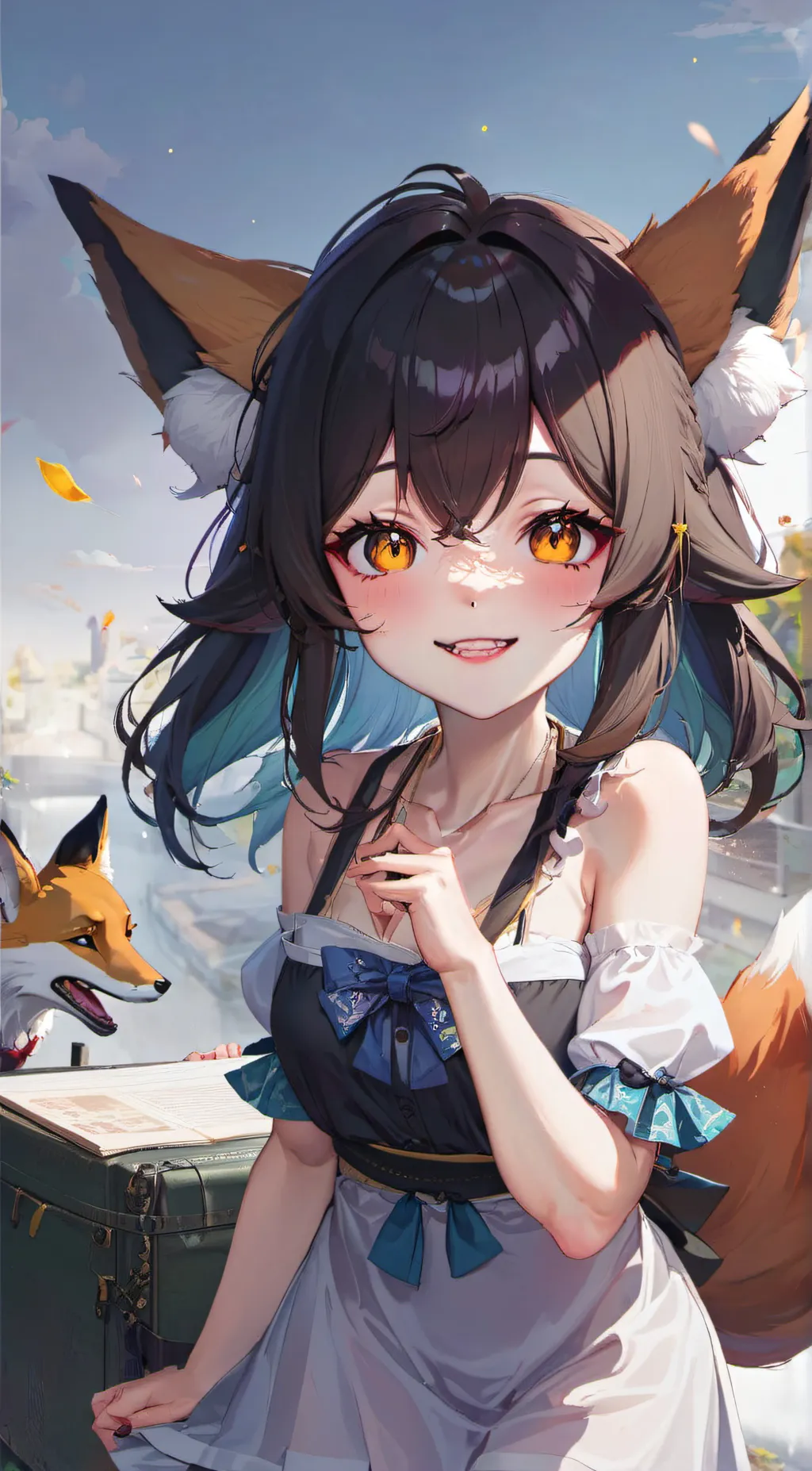 ai character: Violet background