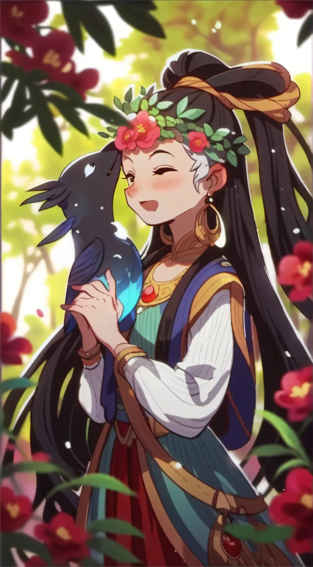 ai character: rose background