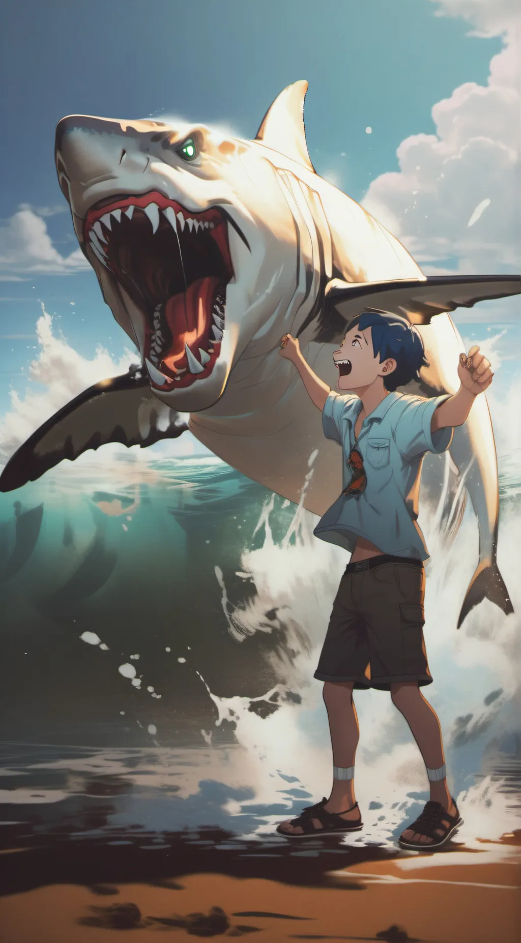 ai character: Great White Shark background