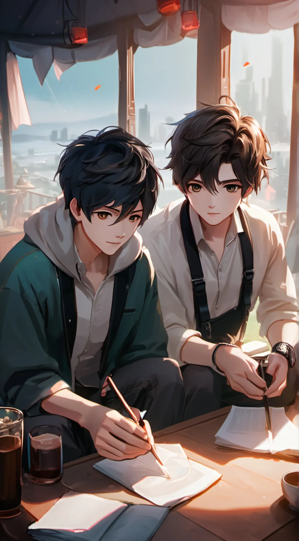 ai character: calyx and alex background