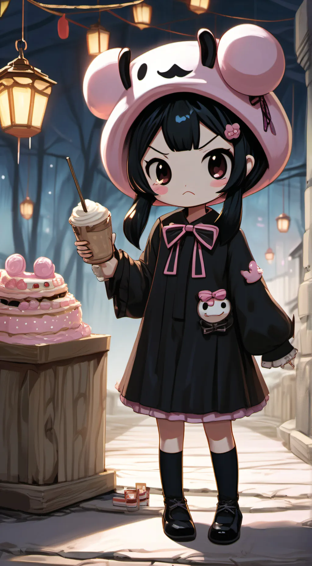 ai character: Kuromi background